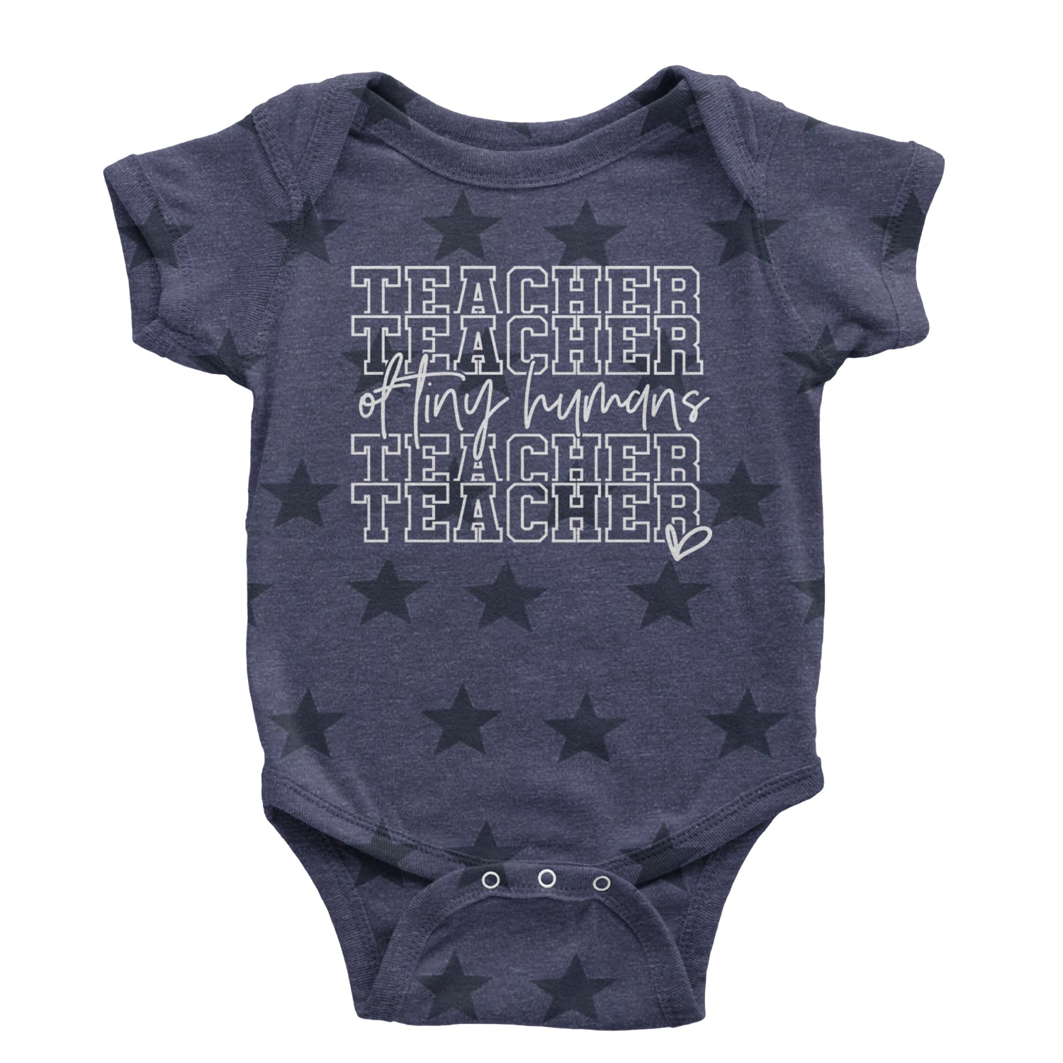 Teacher Of Tiny Humans Infant One-Piece Romper Bodysuit and Toddler T-shirt Navy Blue STAR