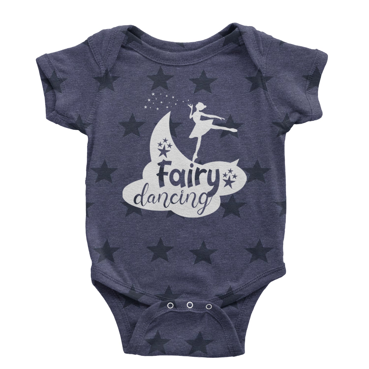 Fairy Dancing Infant One-Piece Romper Bodysuit and Toddler T-shirt Navy Blue STAR