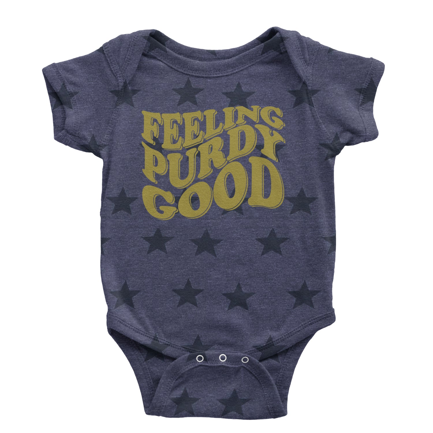 Feeling Purdy Good San Francisco Infant One-Piece Romper Bodysuit and Toddler T-shirt Navy Blue STAR