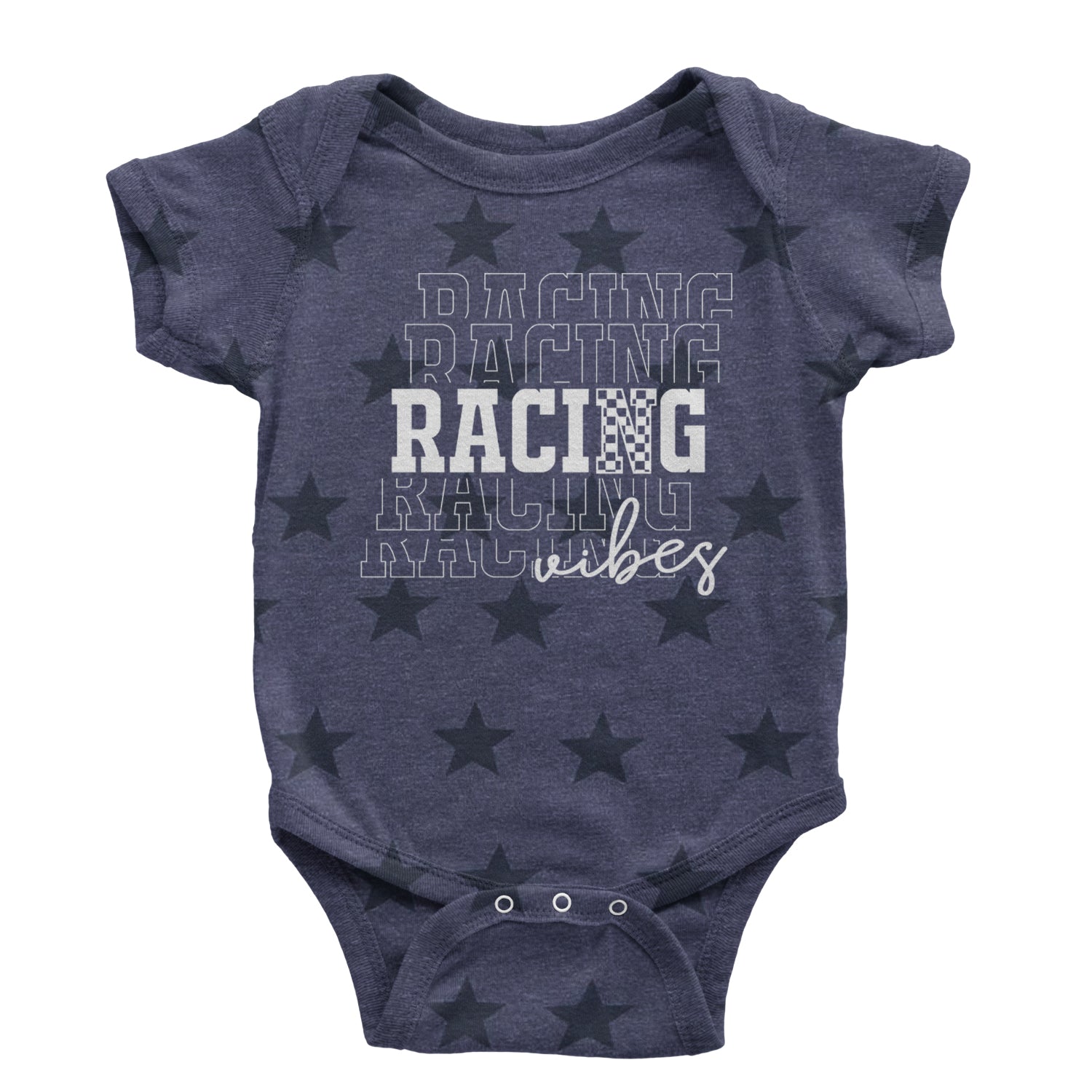 Racing Vibes Infant One-Piece Romper Bodysuit and Toddler T-shirt Navy Blue STAR