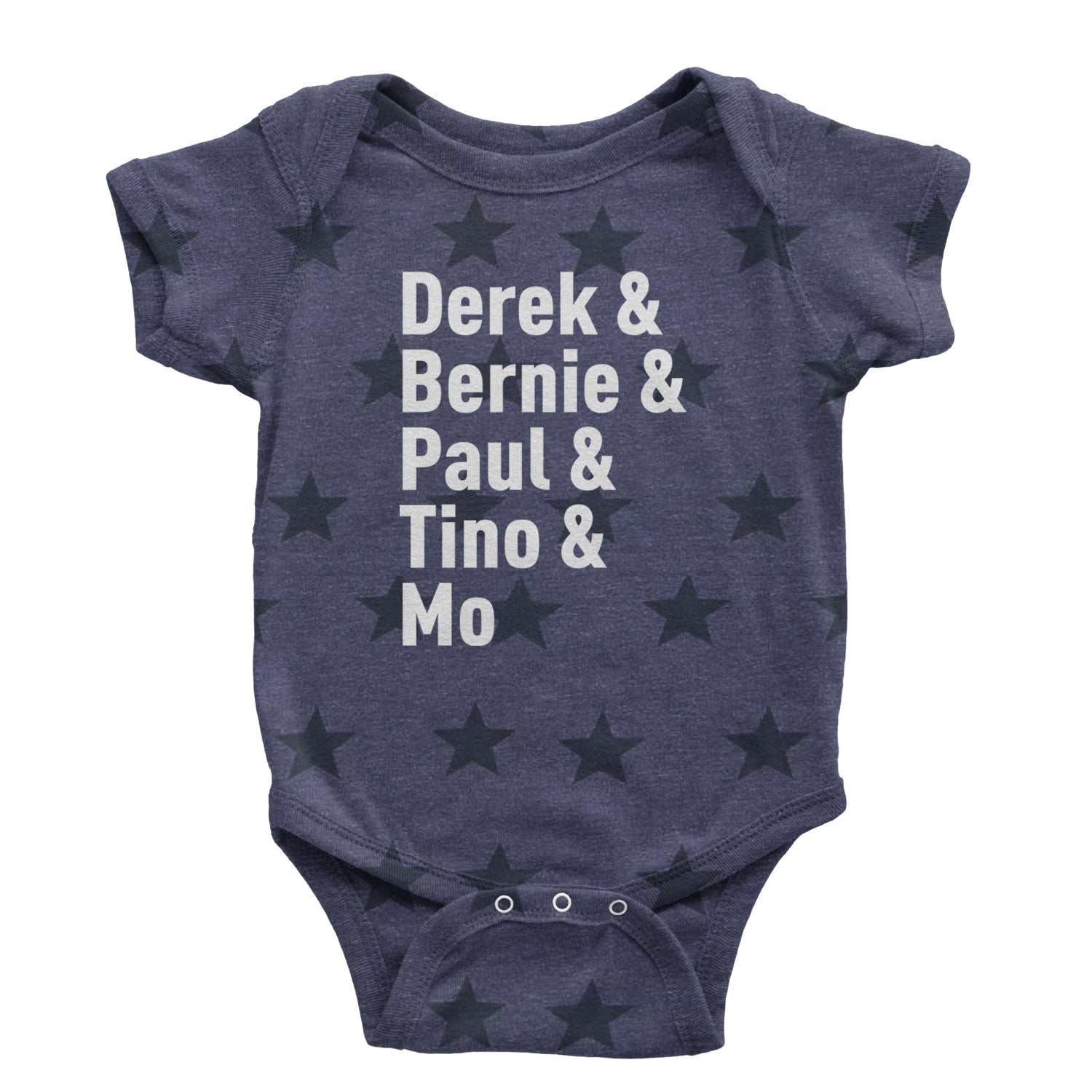 Derek & Bernie & Paul & Tino & Mo Infant One-Piece Romper Bodysuit and Toddler T-shirt Navy Blue STAR