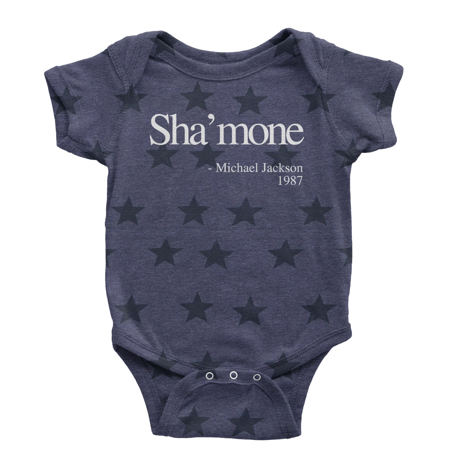 Sha'mone Quote King Of Pop Infant One-Piece Romper Bodysuit and Toddler T-shirt Navy Blue STAR