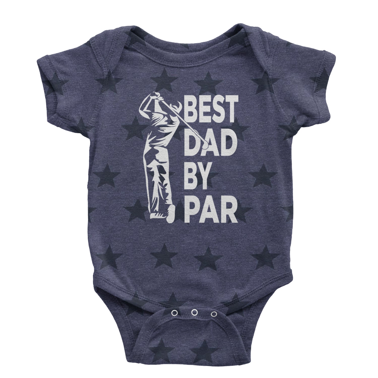 Best Dad By Par Golfing Gift For Father Infant One-Piece Romper Bodysuit and Toddler T-shirt Navy Blue STAR