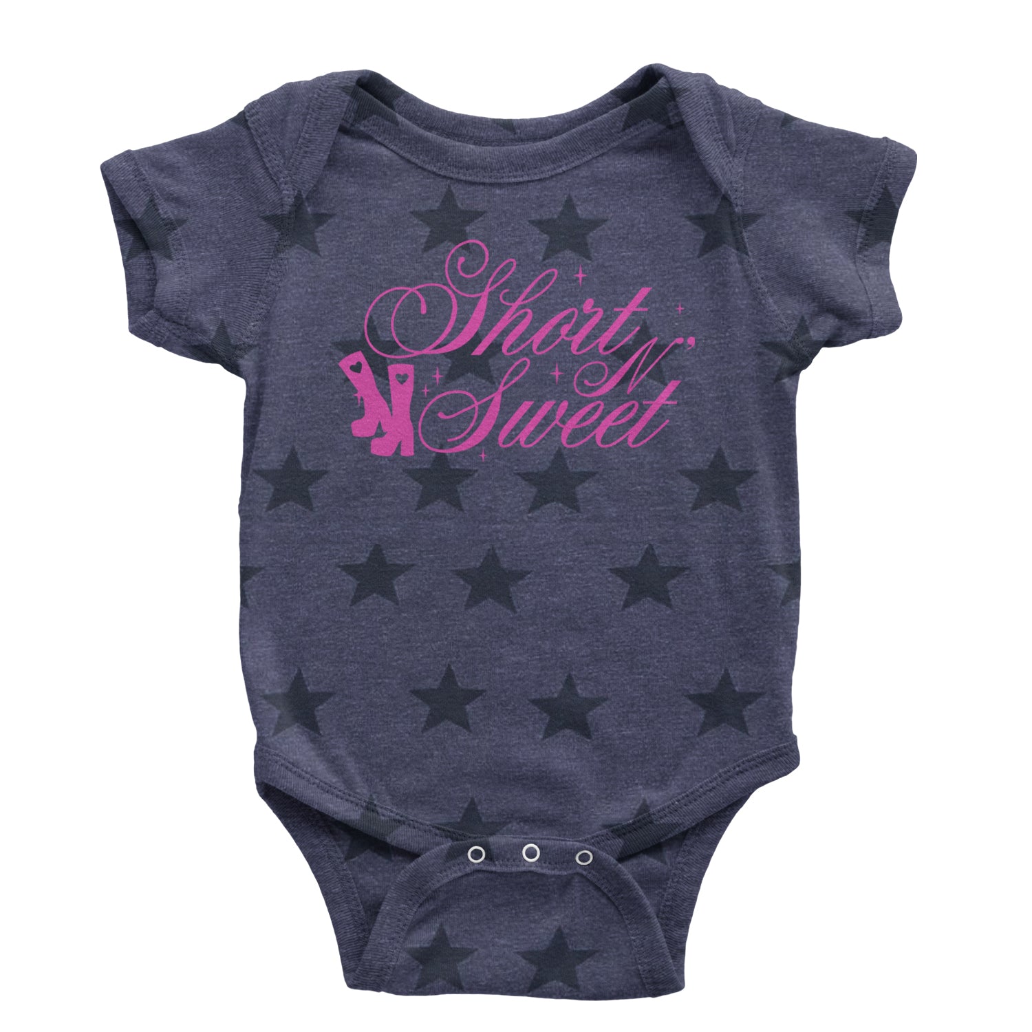 Boots Short N' Sweet Infant One-Piece Romper Bodysuit and Toddler T-shirt Navy Blue STAR