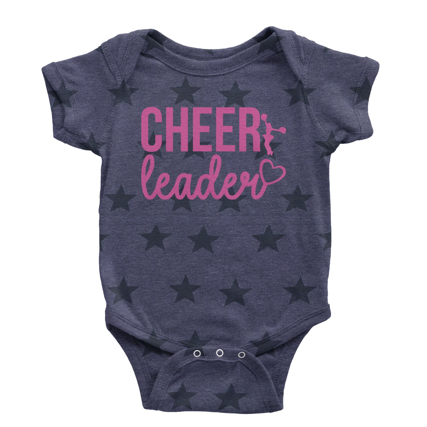 Cheerleader Heart Love Infant One-Piece Romper Bodysuit and Toddler T-shirt Navy Blue STAR