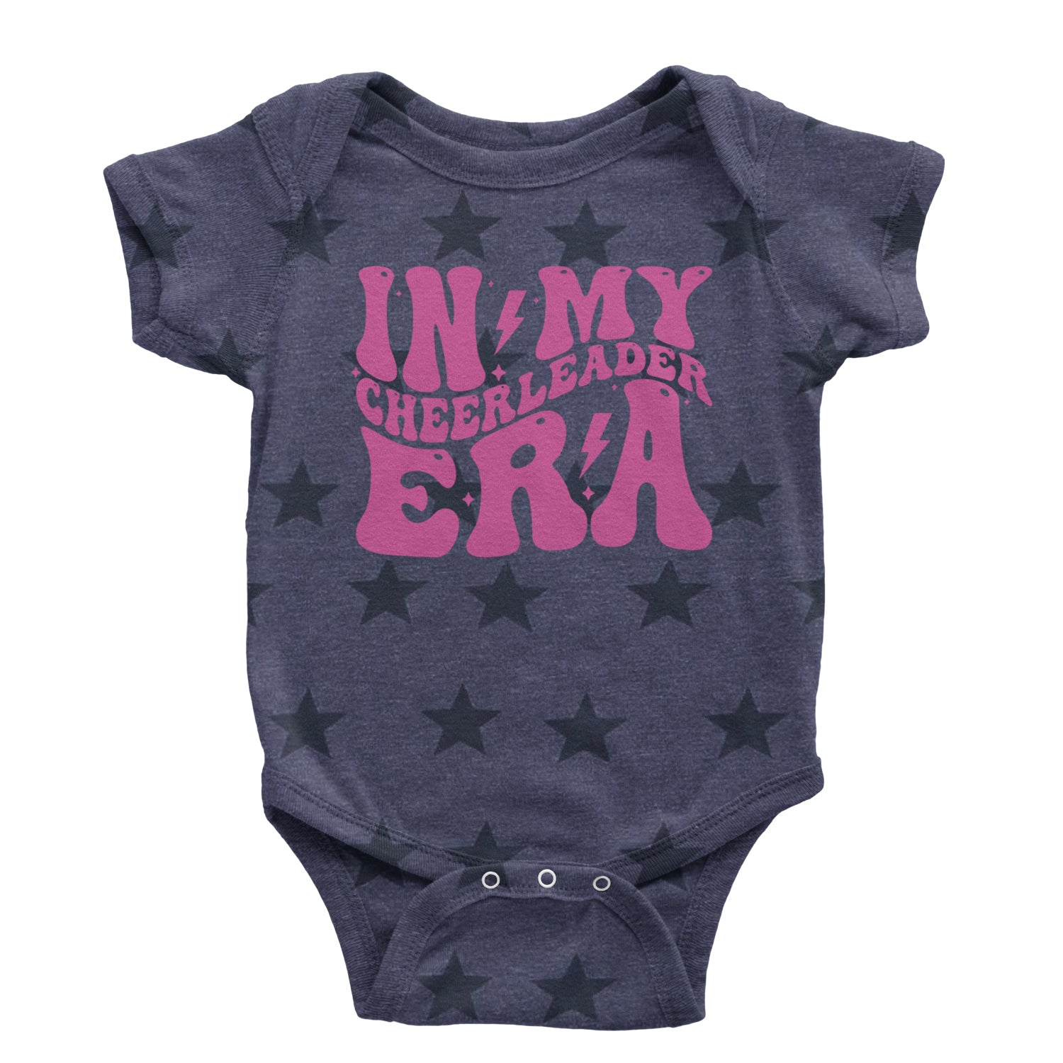 In My Cheerleader Era Infant One-Piece Romper Bodysuit and Toddler T-shirt Navy Blue STAR