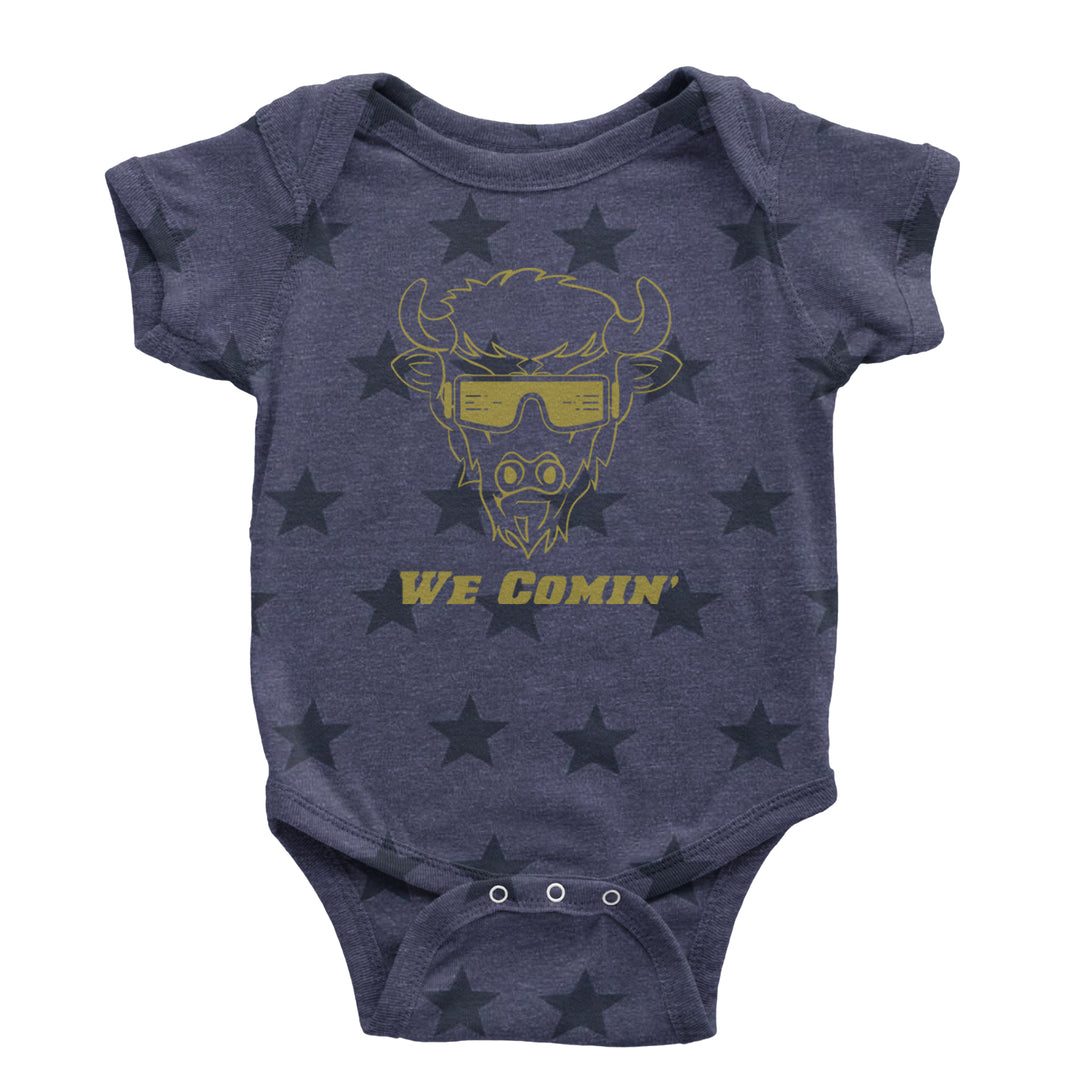 We Coming Coach Prime Colorado Infant One-Piece Romper Bodysuit and Toddler T-shirt Navy Blue STAR