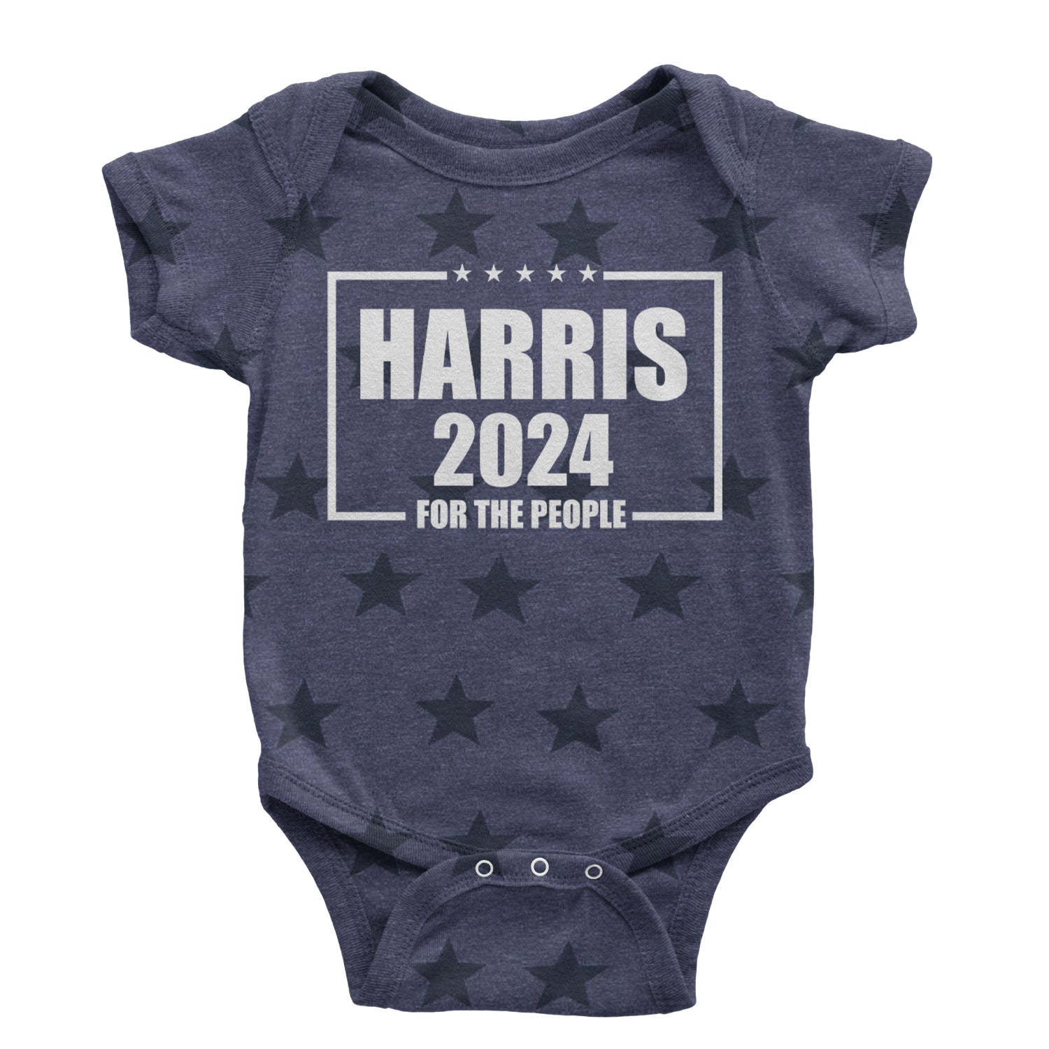 Harris 2024 - Vote For Kamala For President Infant One-Piece Romper Bodysuit and Toddler T-shirt Navy Blue STAR