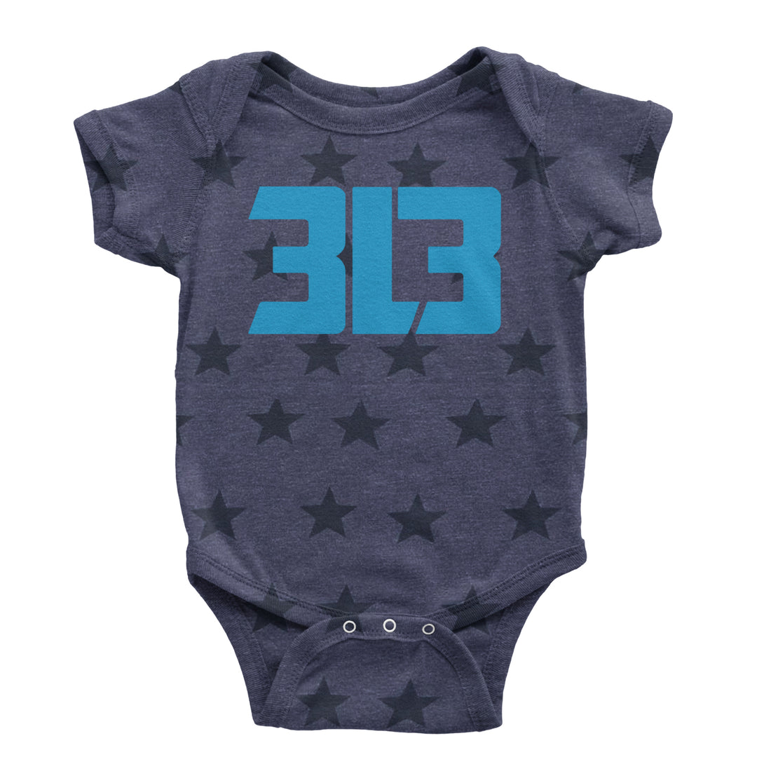 3L3 From The 313 Detroit Football Infant One-Piece Romper Bodysuit and Toddler T-shirt Navy Blue STAR