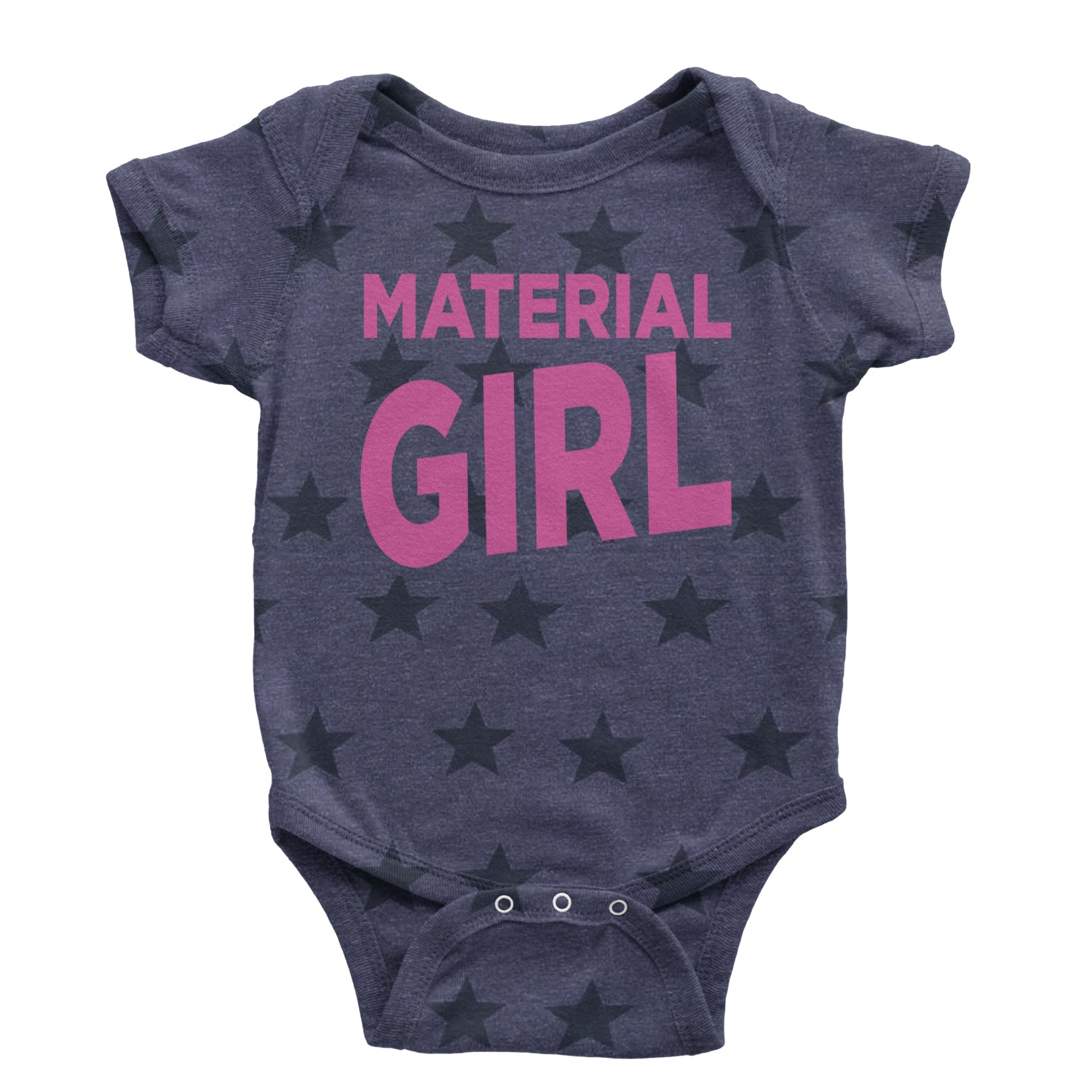 Material Girl 80's Retro Celebration Infant One-Piece Romper Bodysuit and Toddler T-shirt Navy Blue STAR