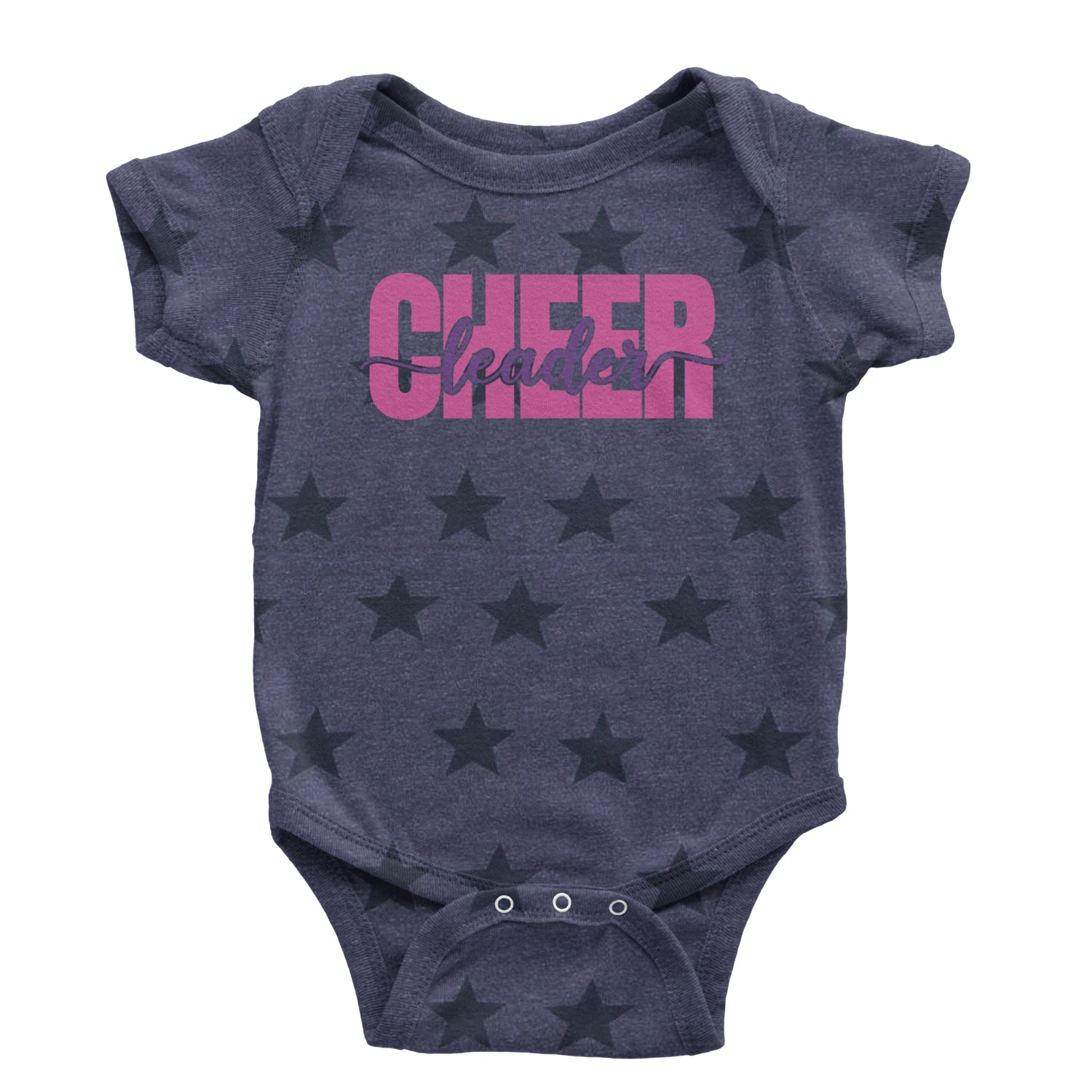 Cheerleader with Scripted Flair Infant One-Piece Romper Bodysuit and Toddler T-shirt Navy Blue STAR