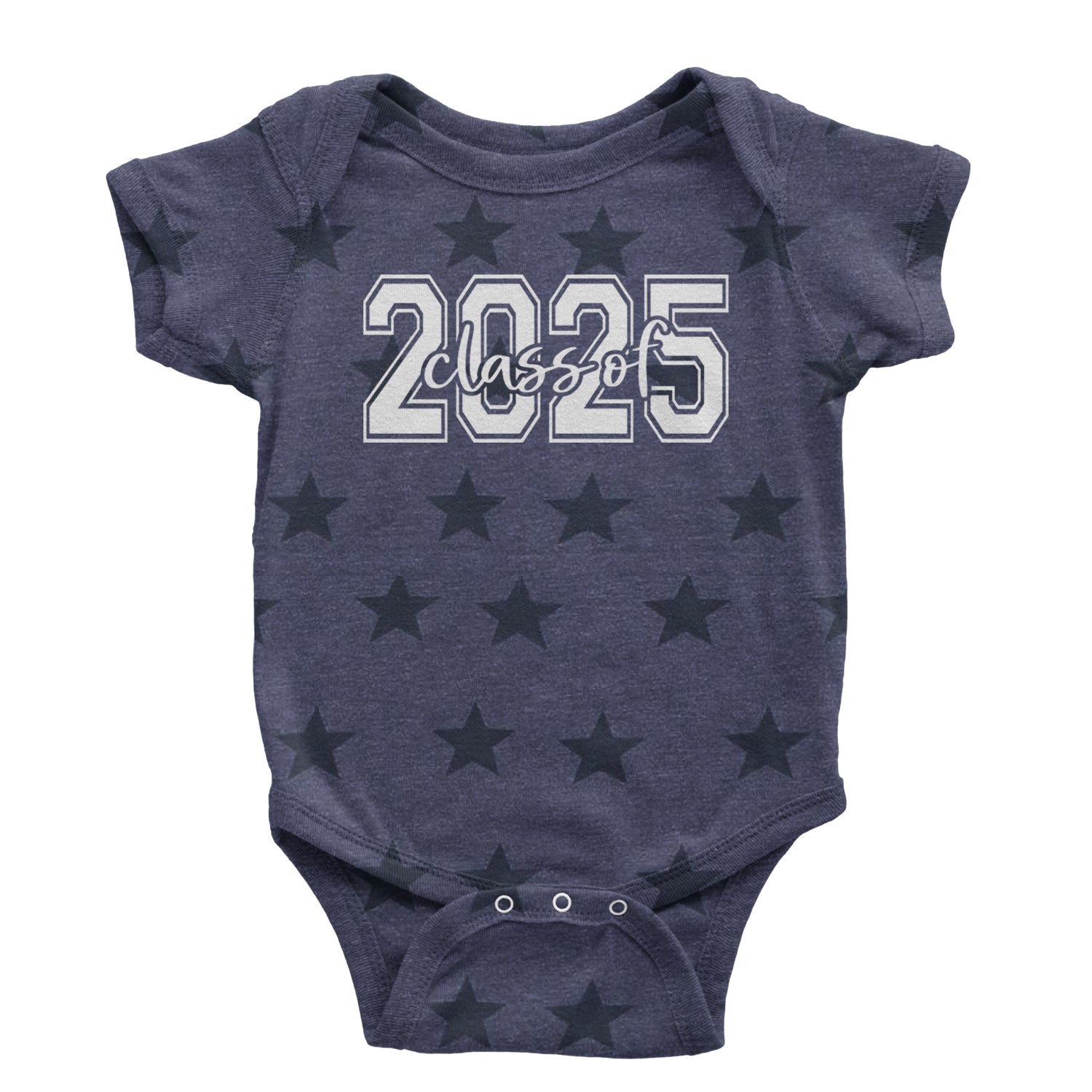 Class Of 2025 Graduation Infant One-Piece Romper Bodysuit and Toddler T-shirt Navy Blue STAR