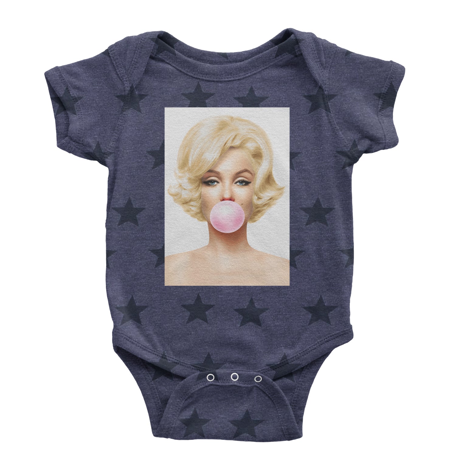 Ms. Monroe Pink Bubble Gum American Icon Infant One-Piece Romper Bodysuit and Toddler T-shirt Navy Blue STAR