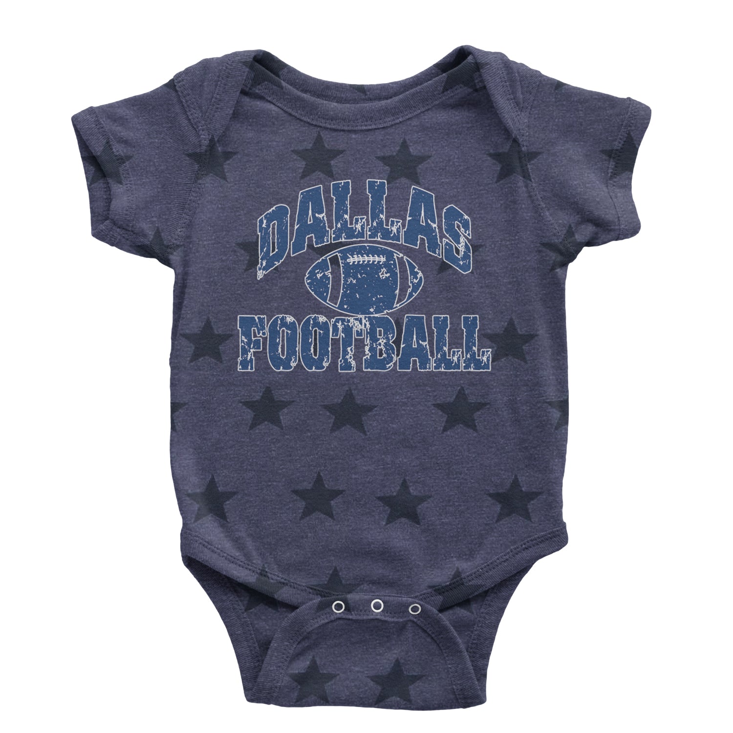 Dallas Distressed Football Infant One-Piece Romper Bodysuit and Toddler T-shirt Navy Blue STAR