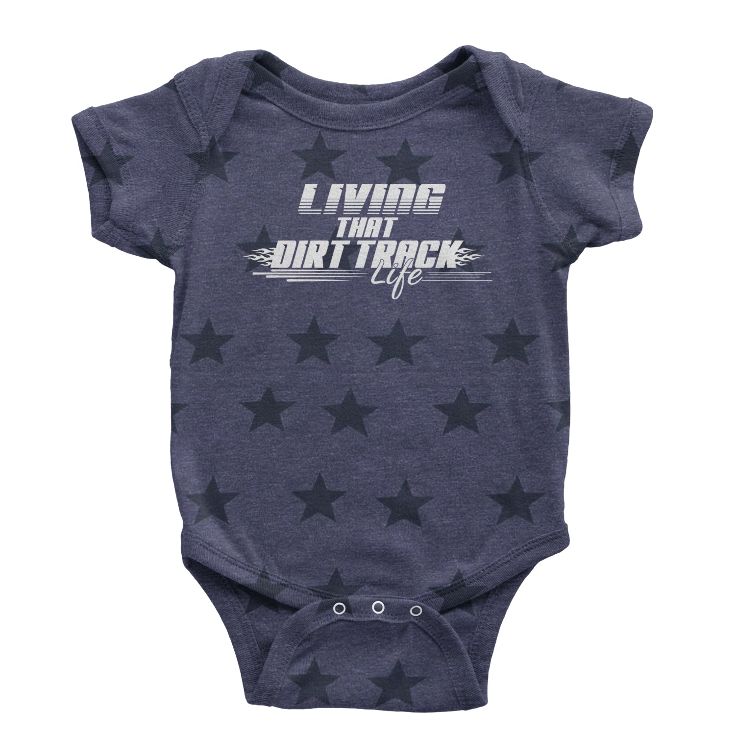 Living That Dirt Track Life Infant One-Piece Romper Bodysuit and Toddler T-shirt Navy Blue STAR