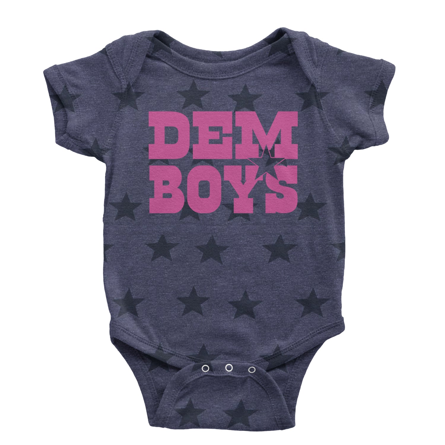 Dem Boys Hot Pink Dallas  Infant One-Piece Romper Bodysuit and Toddler T-shirt Navy Blue STAR