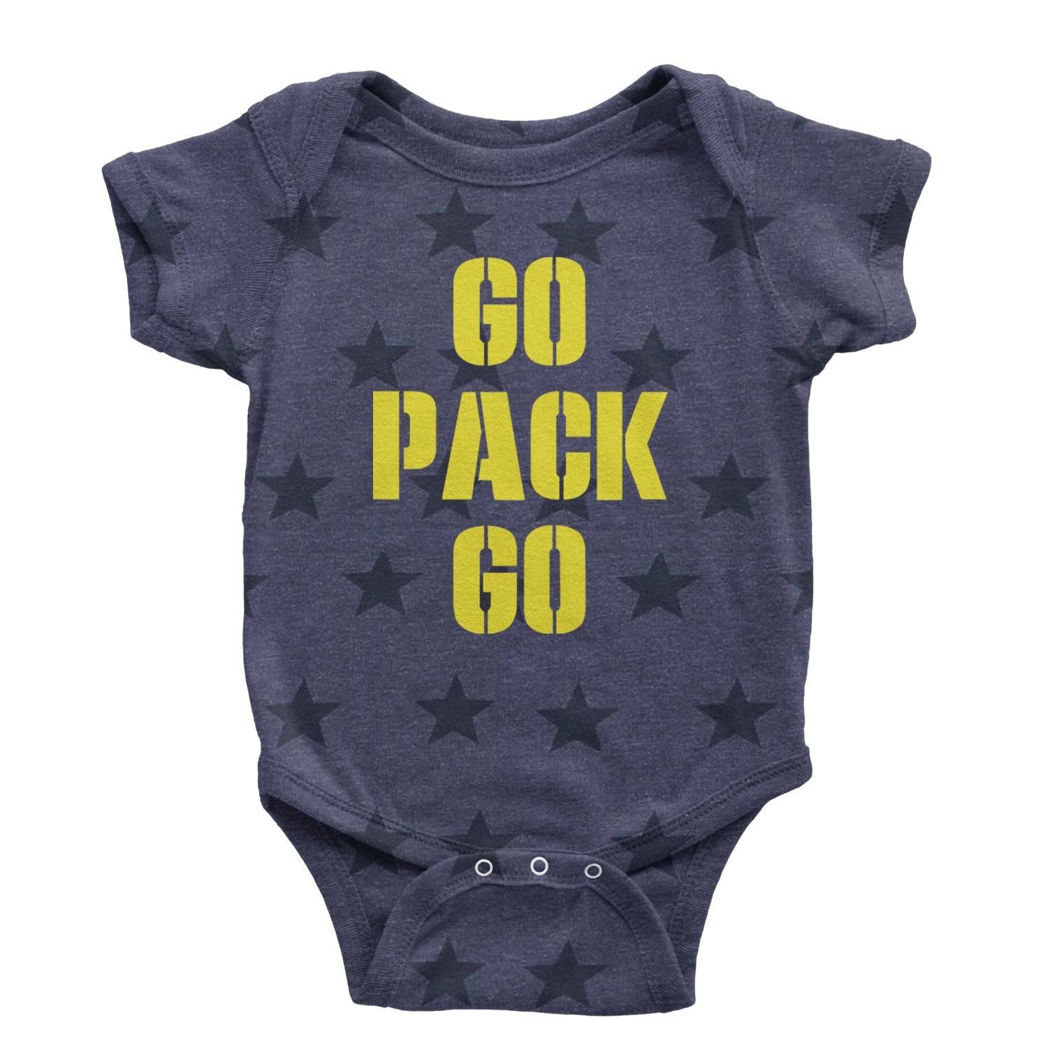 Go Pack Go Green Bay Infant One-Piece Romper Bodysuit and Toddler T-shirt Navy Blue STAR