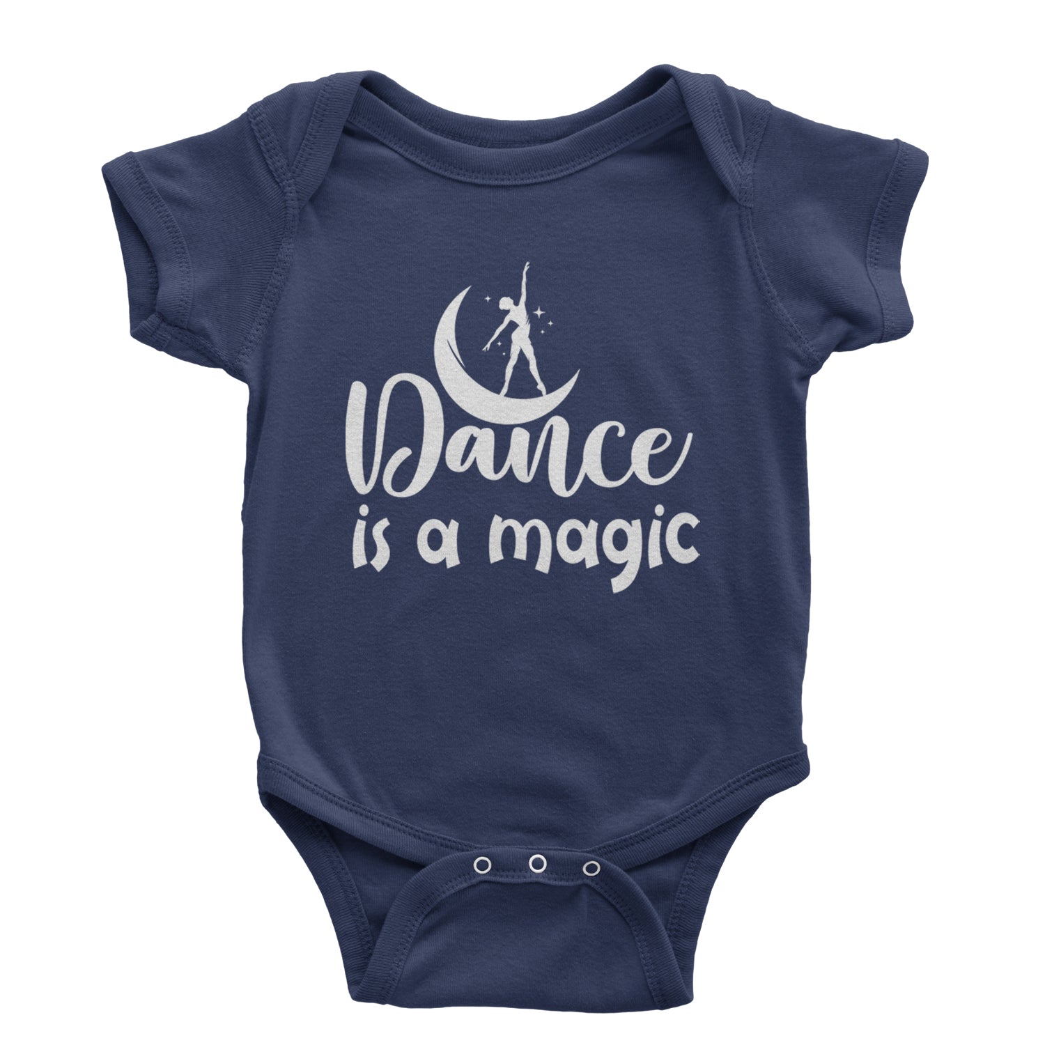 Dance Is Magic Infant One-Piece Romper Bodysuit and Toddler T-shirt Navy Blue