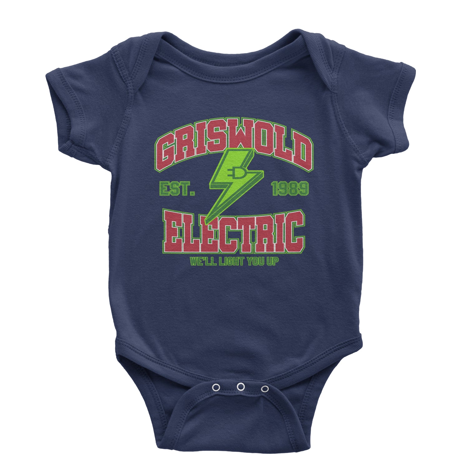 Griswold Electric We'll Light You Up Infant One-Piece Romper Bodysuit and Toddler T-shirt Navy Blue