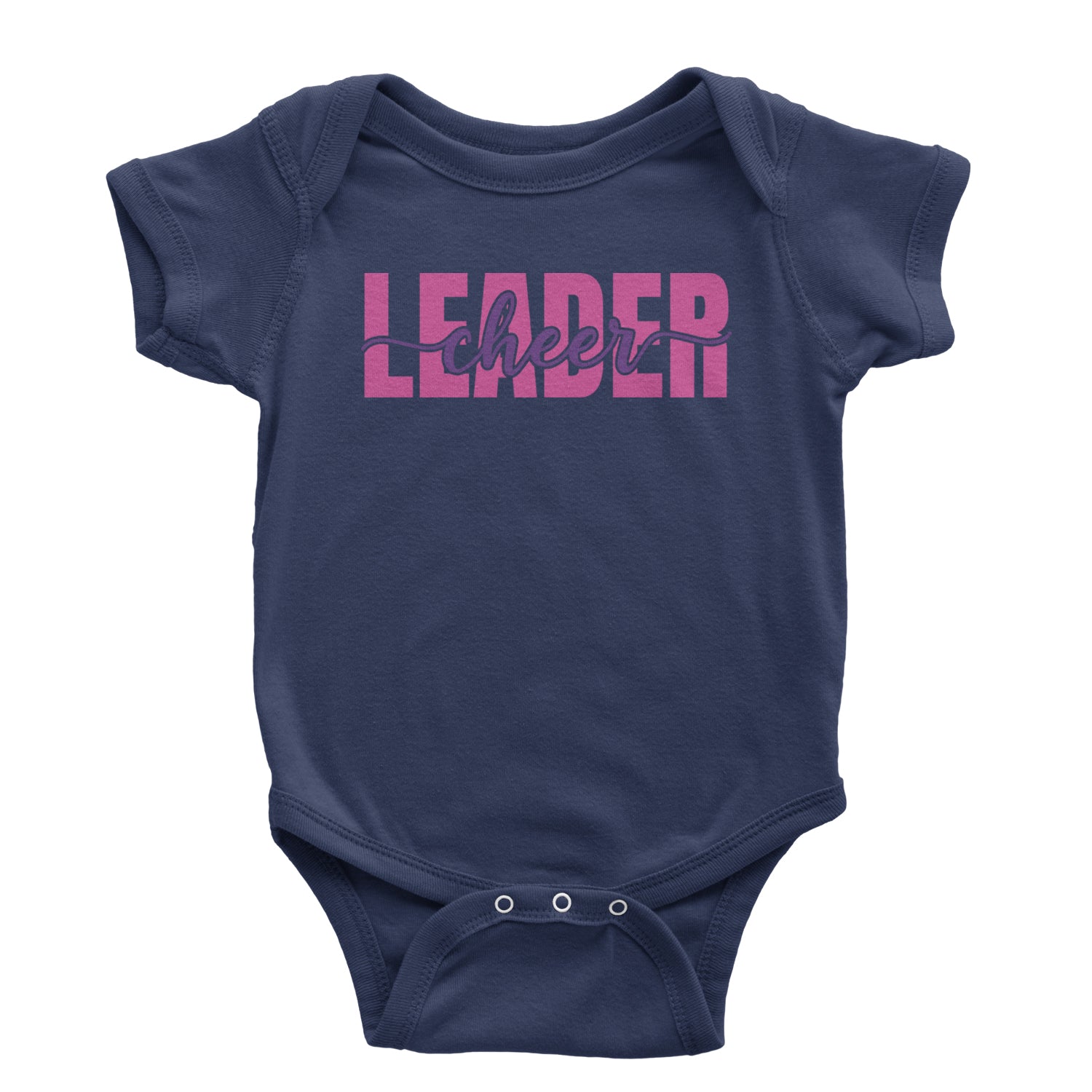 Cheerleader Script Style Infant One-Piece Romper Bodysuit and Toddler T-shirt Navy Blue