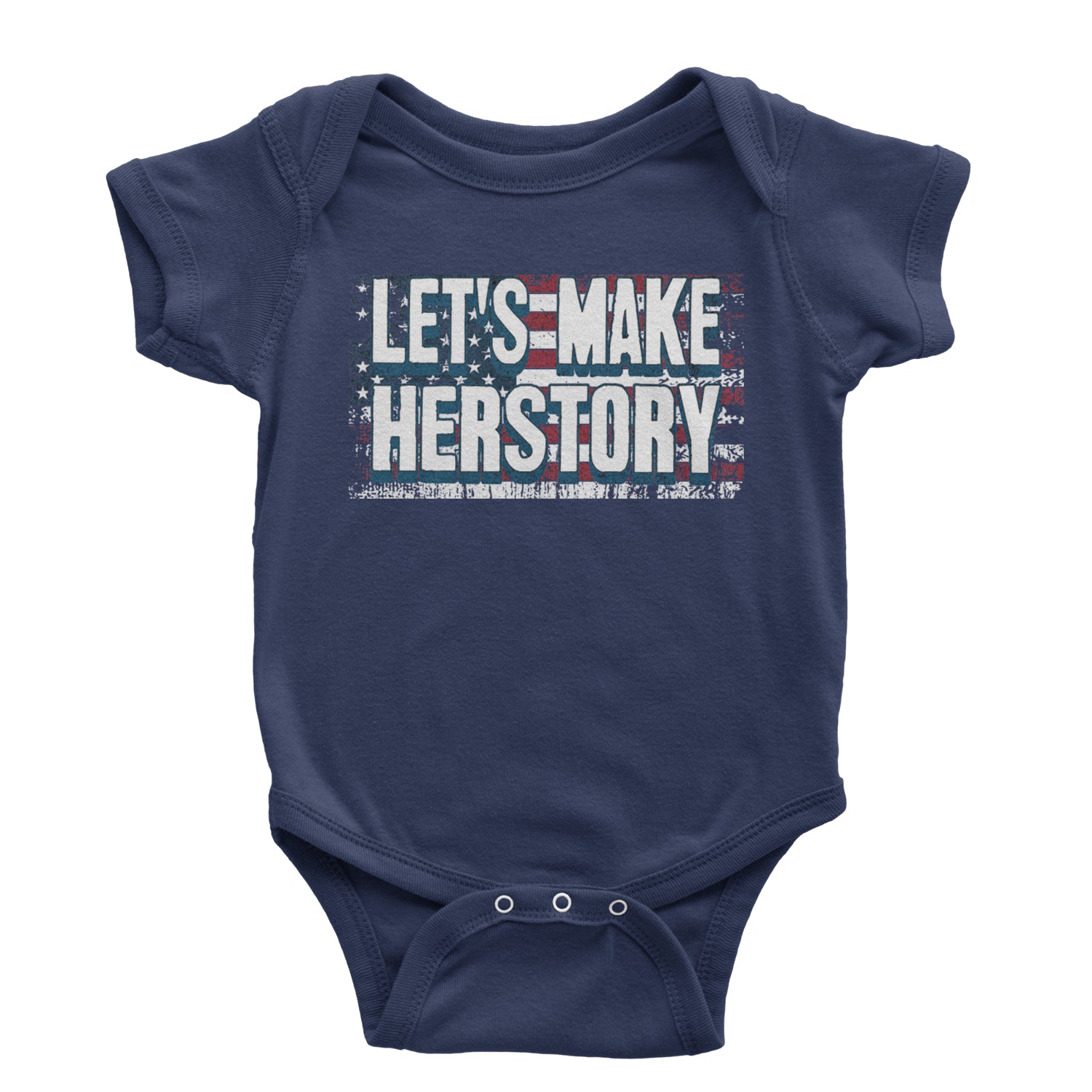 Lets Make Herstory - Support Kamala Harris For President 2024 Infant One-Piece Romper Bodysuit and Toddler T-shirt Navy Blue