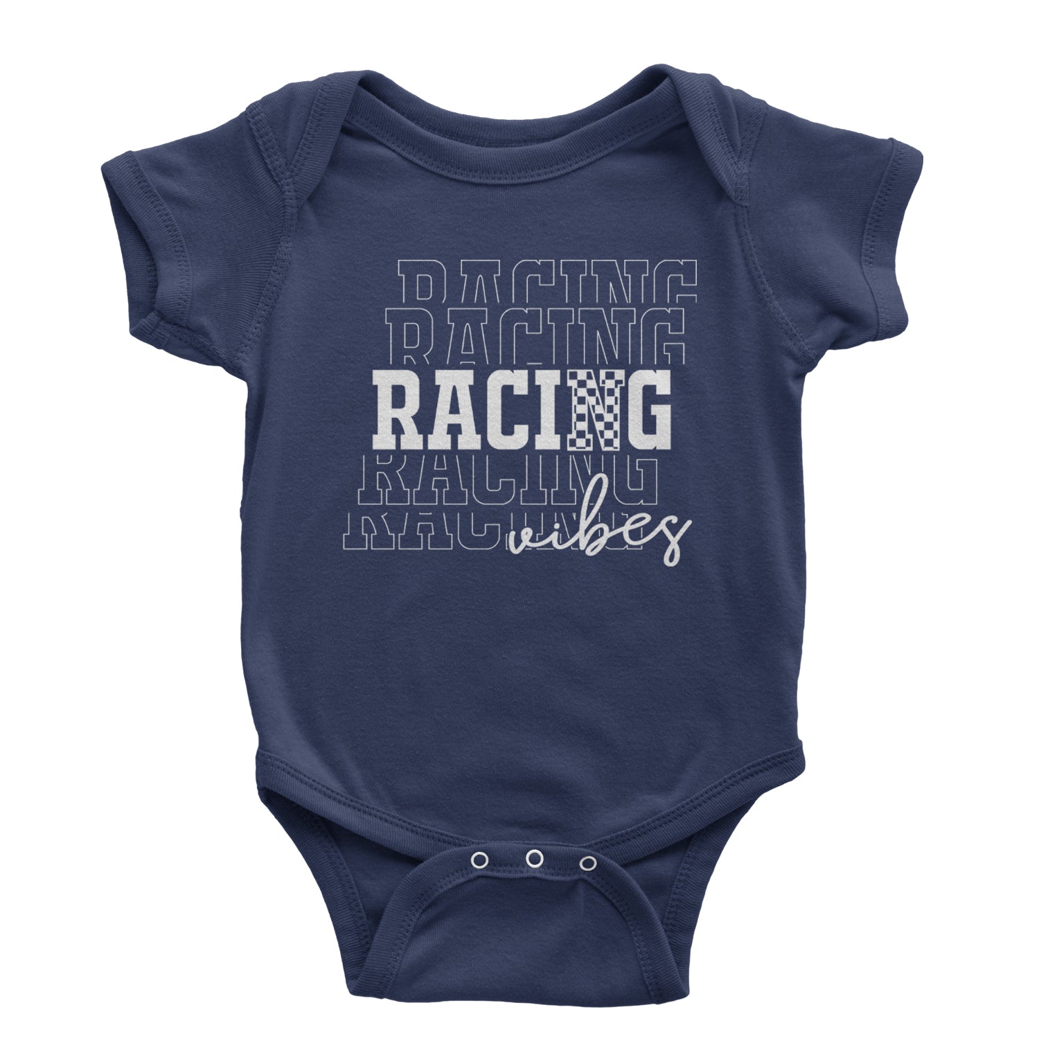 Racing Vibes Infant One-Piece Romper Bodysuit and Toddler T-shirt Navy Blue