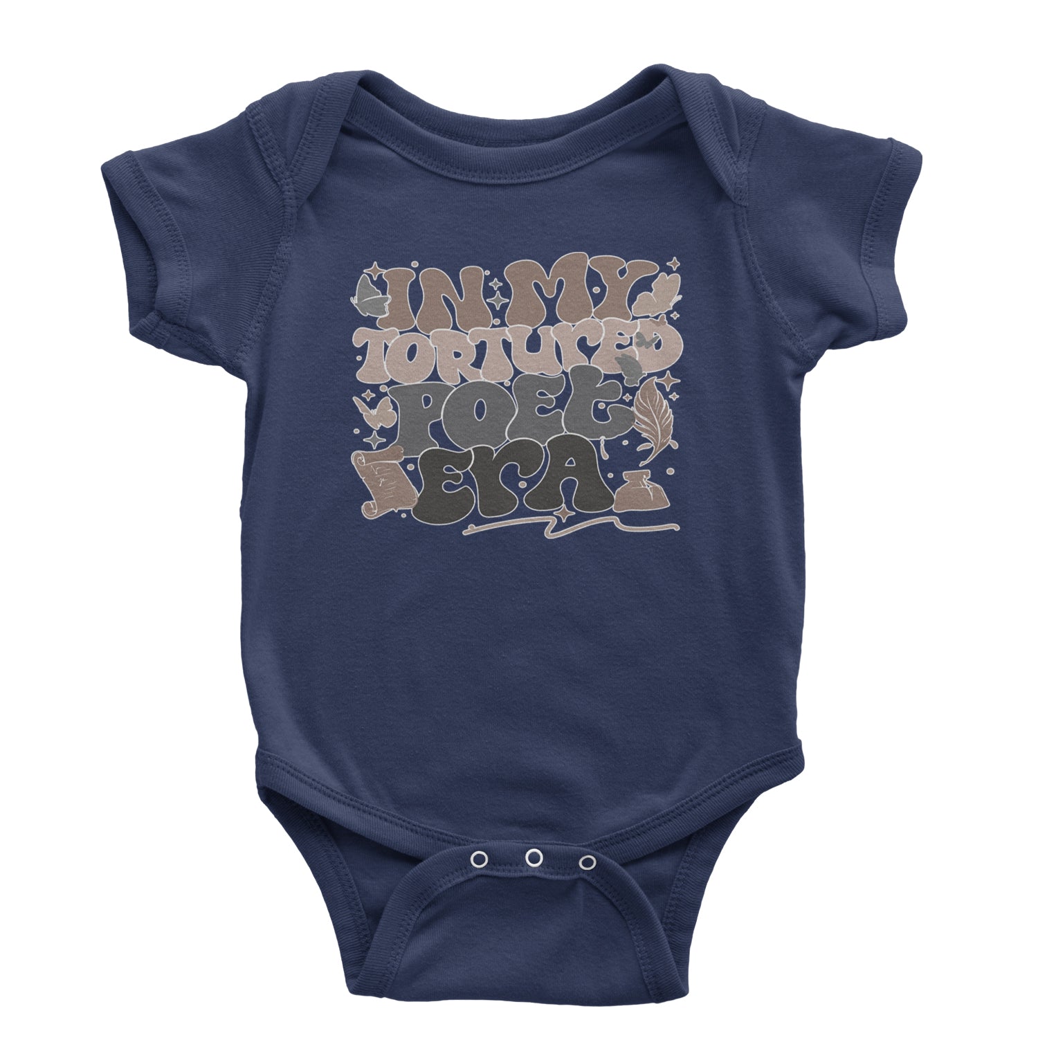 In My Tortured Poet Era TTPD Music Infant One-Piece Romper Bodysuit and Toddler T-shirt Navy Blue