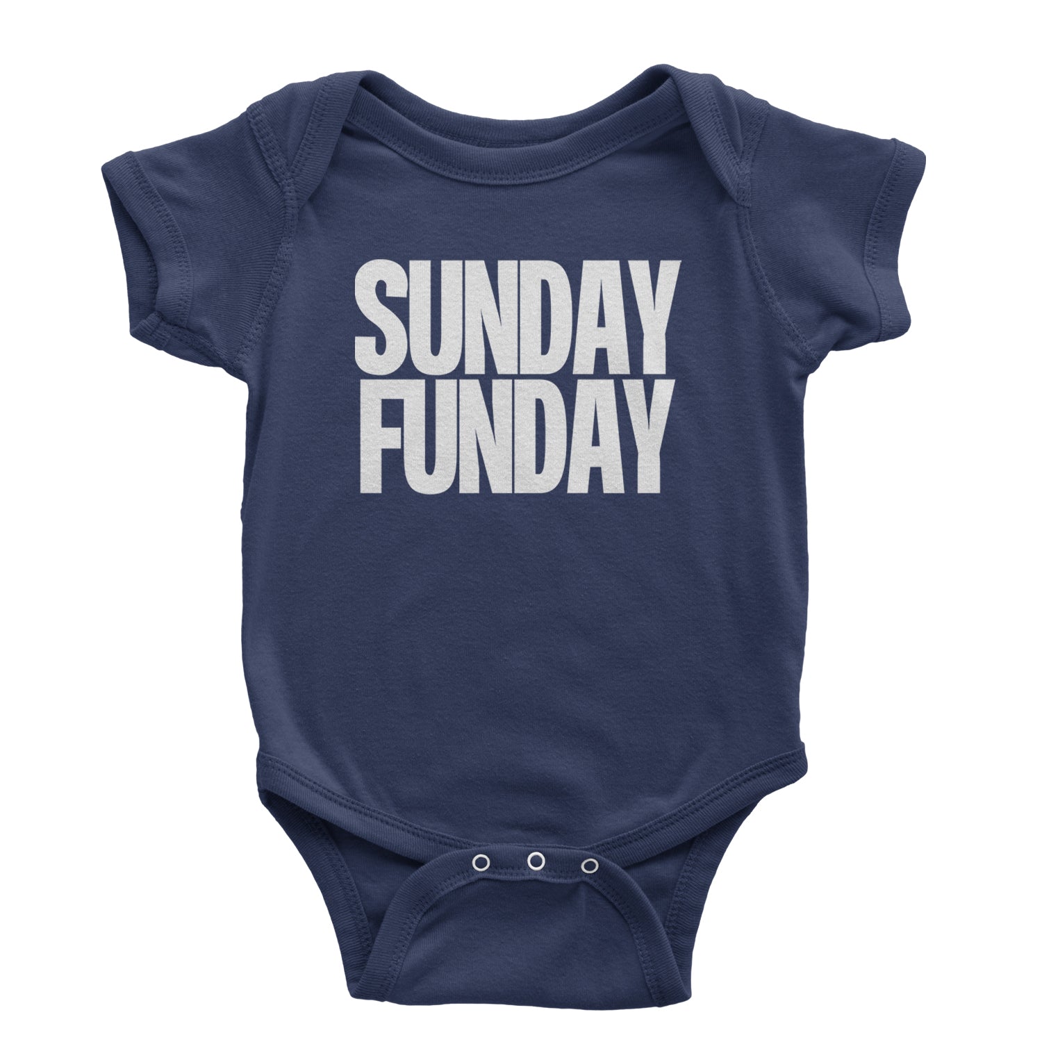 Sunday Funday  Infant One-Piece Romper Bodysuit and Toddler T-shirt Navy Blue