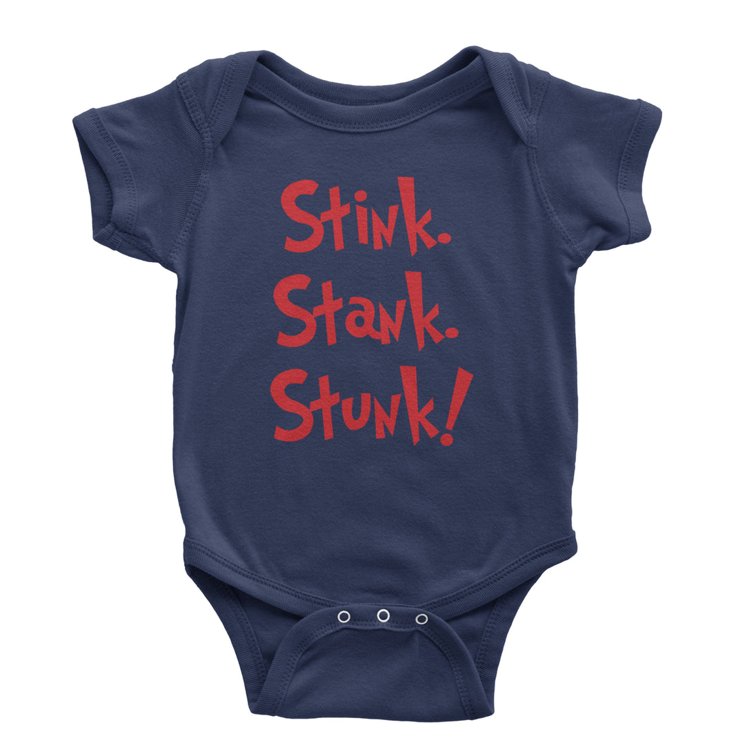 Stink Stank Stunk Gr-nch Infant One-Piece Romper Bodysuit and Toddler T-shirt Navy Blue