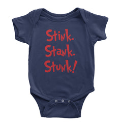 Stink Stank Stunk Gr-nch Infant One-Piece Romper Bodysuit and Toddler T-shirt Navy Blue