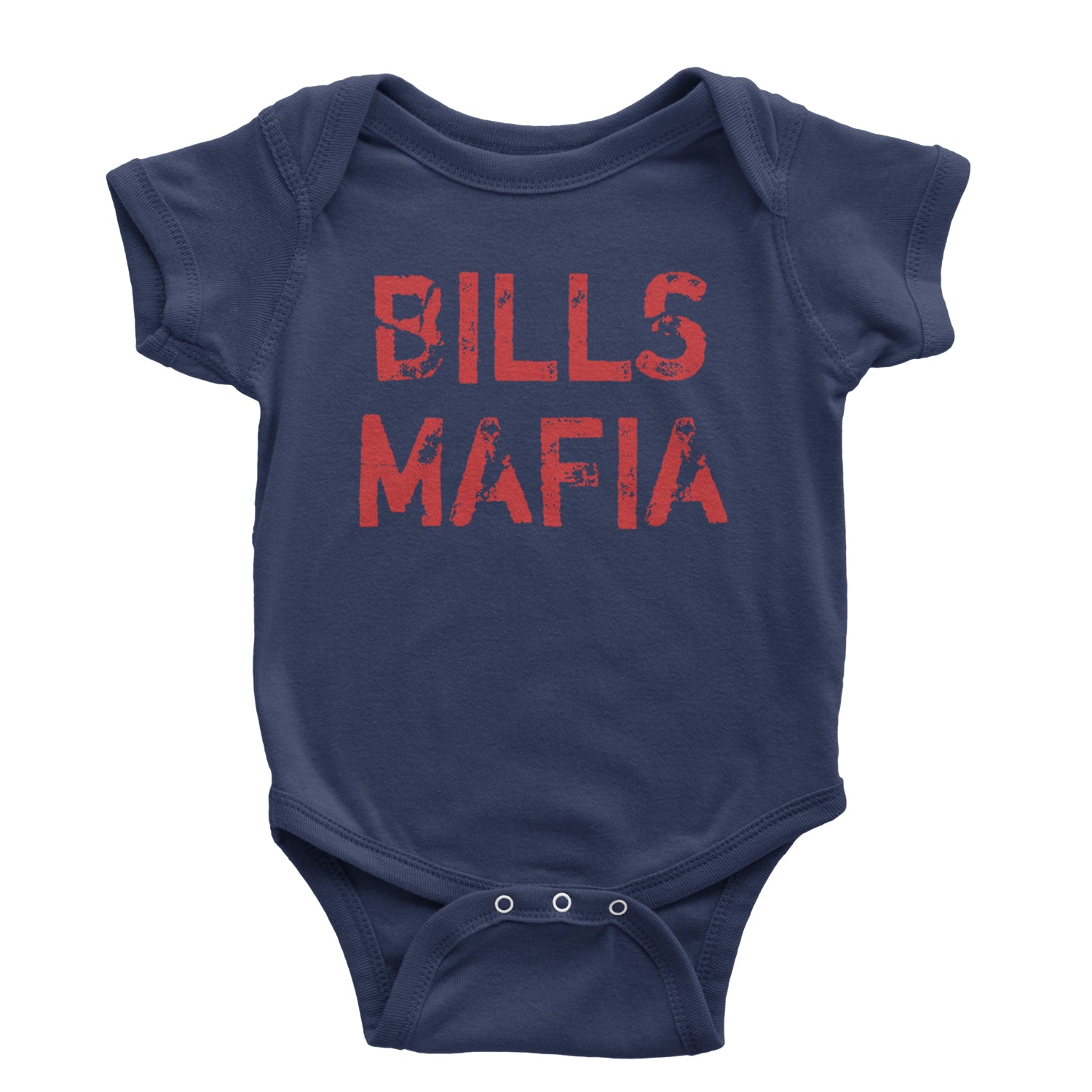 Distressed Bills Mafia Football Infant One-Piece Romper Bodysuit and Toddler T-shirt Navy Blue