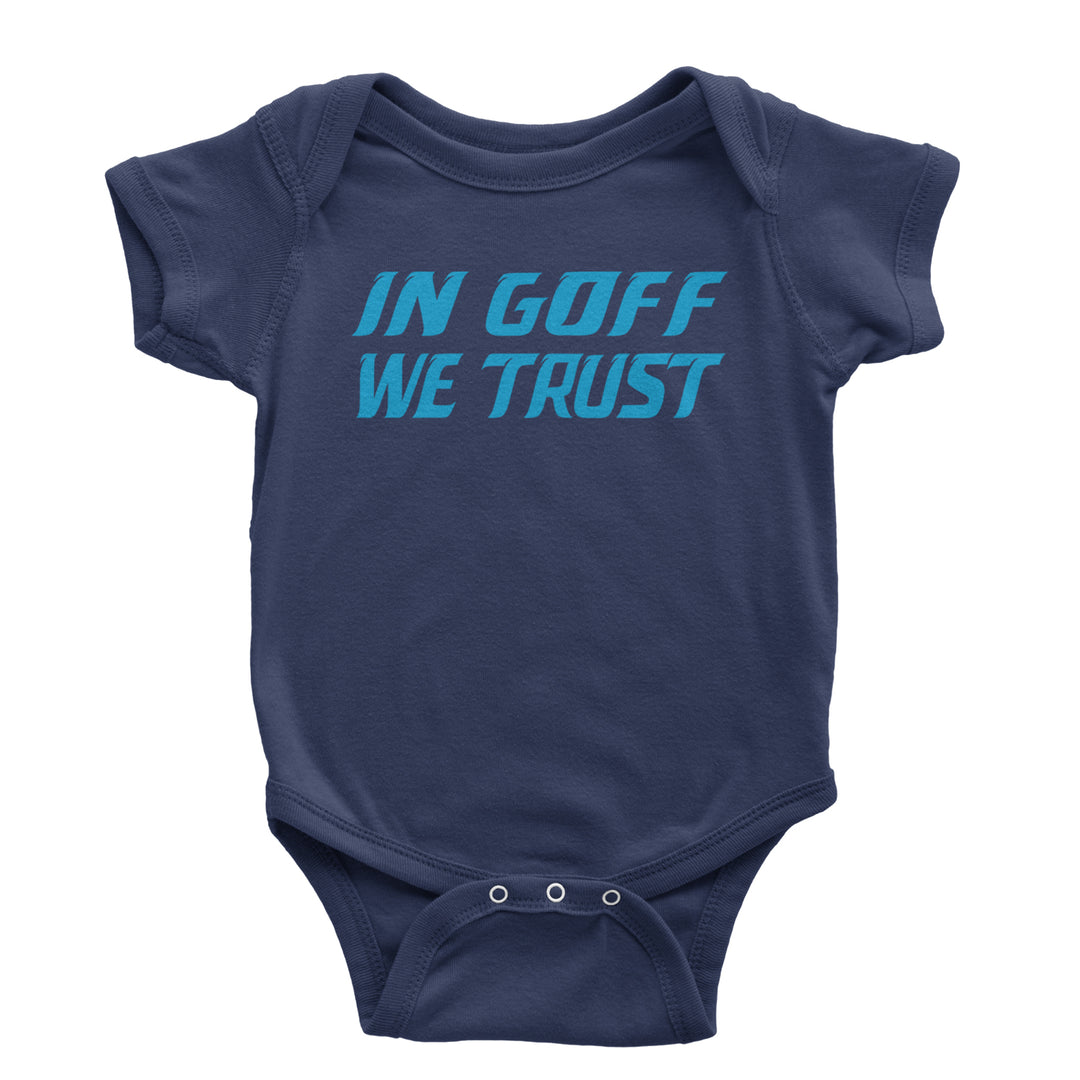 In Goff We Trust Detroit Infant One-Piece Romper Bodysuit and Toddler T-shirt Navy Blue