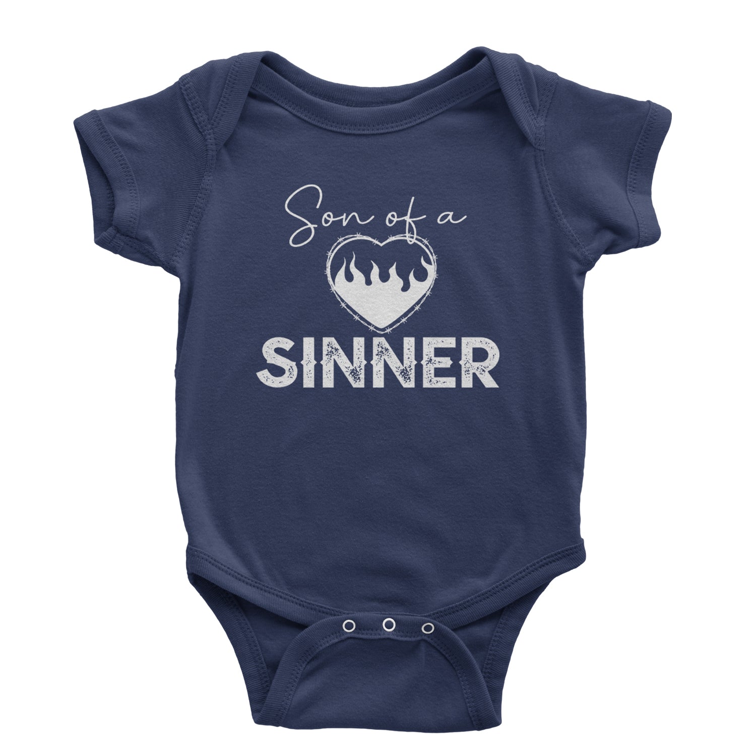 Son Of A Sinner Somebody Save Me From Myself  Infant One-Piece Romper Bodysuit and Toddler T-shirt Navy Blue