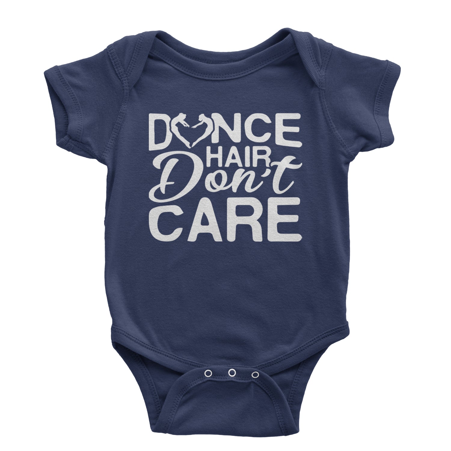 Dance Hair Don't Care Infant One-Piece Romper Bodysuit and Toddler T-shirt Navy Blue