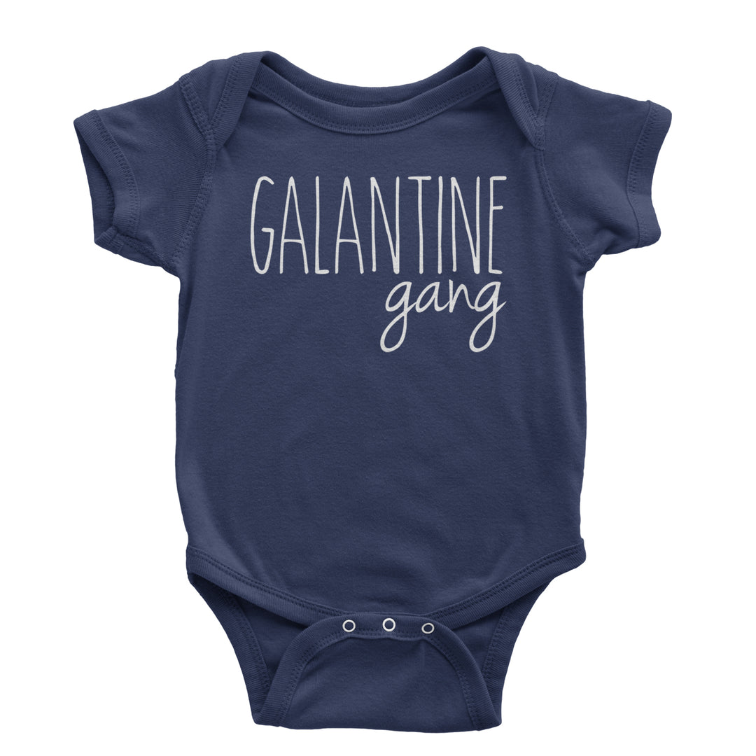 Galentine Gang Valentine's Shirt graphic on Onesie and Toddler T-Shirt in Navy Blue