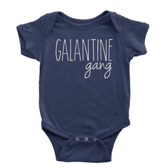 Galentine Gang Valentine's Shirt graphic on Onesie and Toddler T-Shirt in Navy Blue
