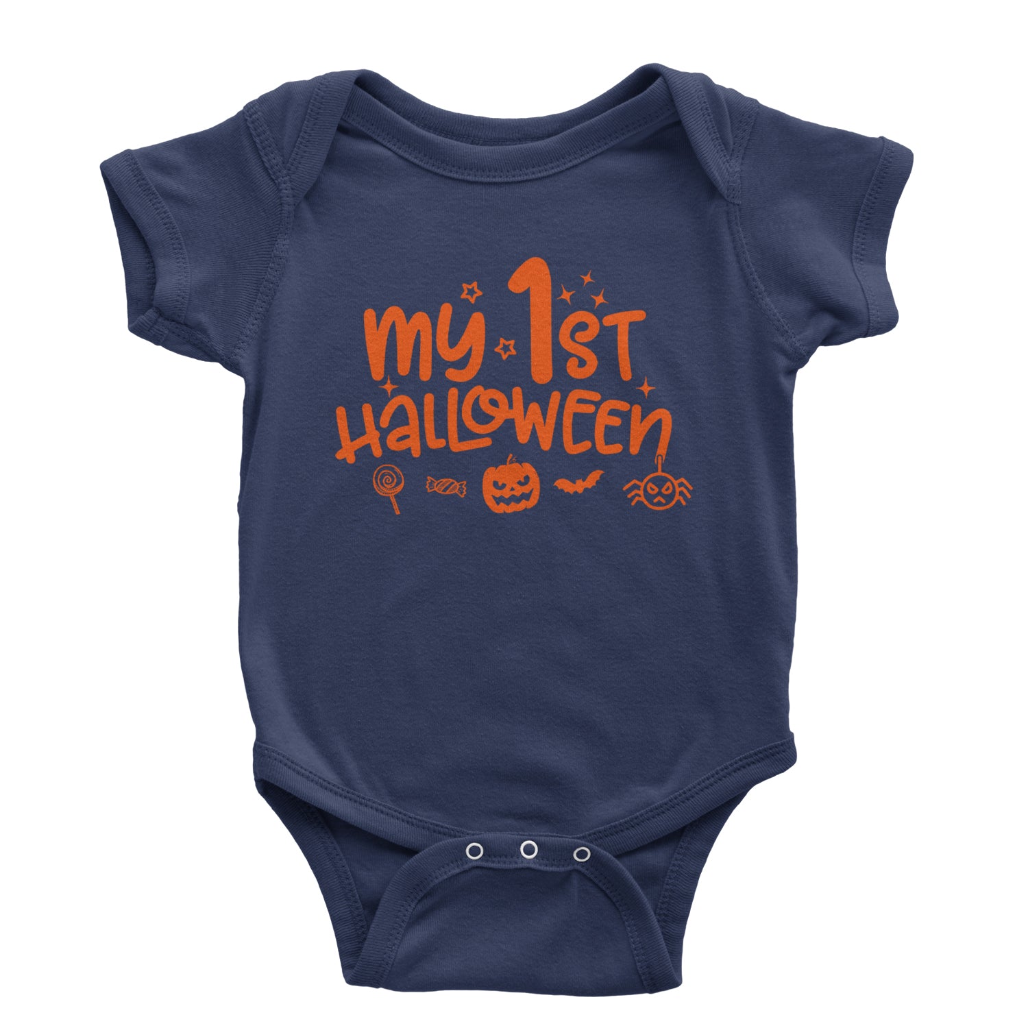 My First Halloween Infant One-Piece Romper Bodysuit and Toddler T-shirt Navy Blue