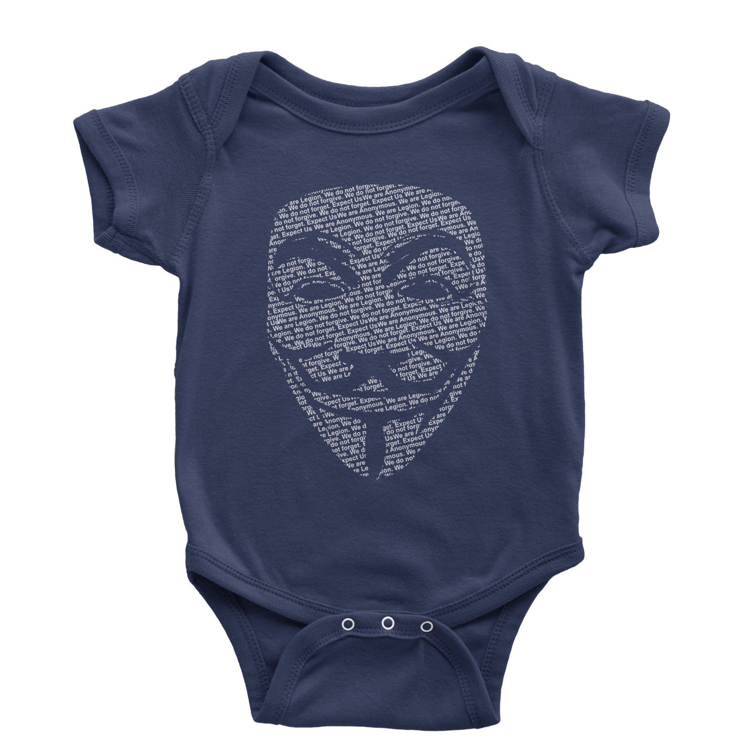 V For Vendetta Anonymous Mask Infant One-Piece Romper Bodysuit and Toddler T-shirt Navy Blue