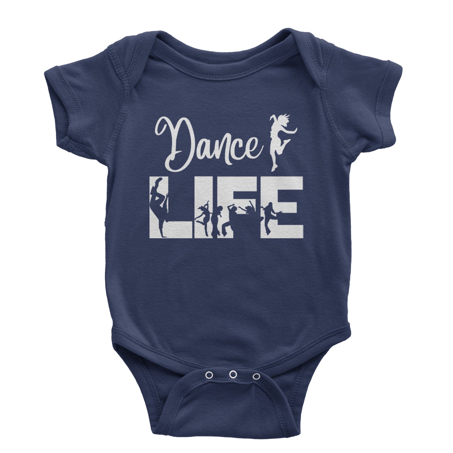 Dance Life Silhouette Dancers Infant One-Piece Romper Bodysuit and Toddler T-shirt Navy Blue