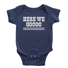Here We Go Dem Boys Dallas Football Infant One-Piece Romper Bodysuit and Toddler T-shirt Navy Blue
