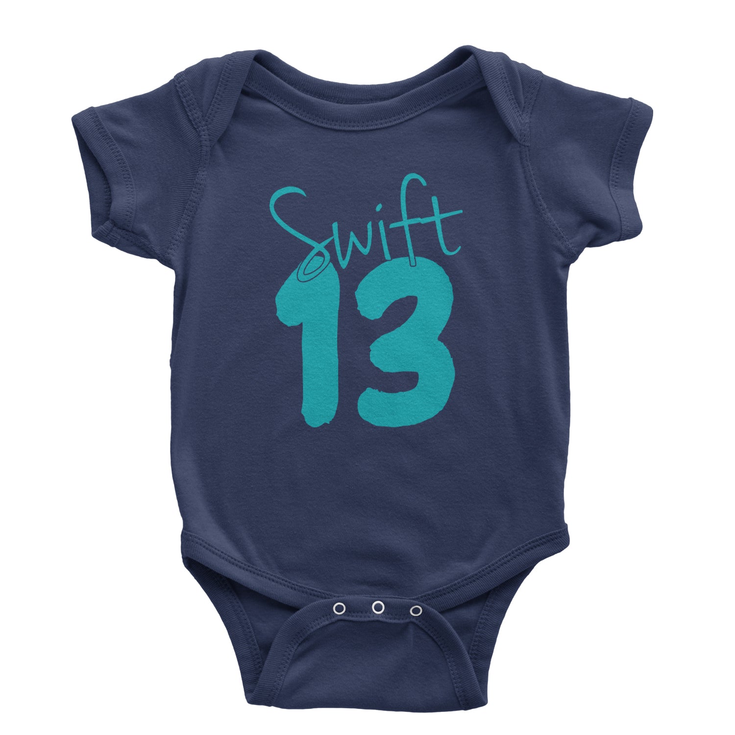 13 Swift 13 Lucky Number Era TTPD Infant One-Piece Romper Bodysuit and Toddler T-shirt Navy Blue