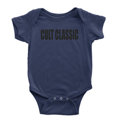 Cult Classic Pop Music Club typography on an Infant Baby Rib Bodysuit or Toddler Cotton Jersey T-Shirt