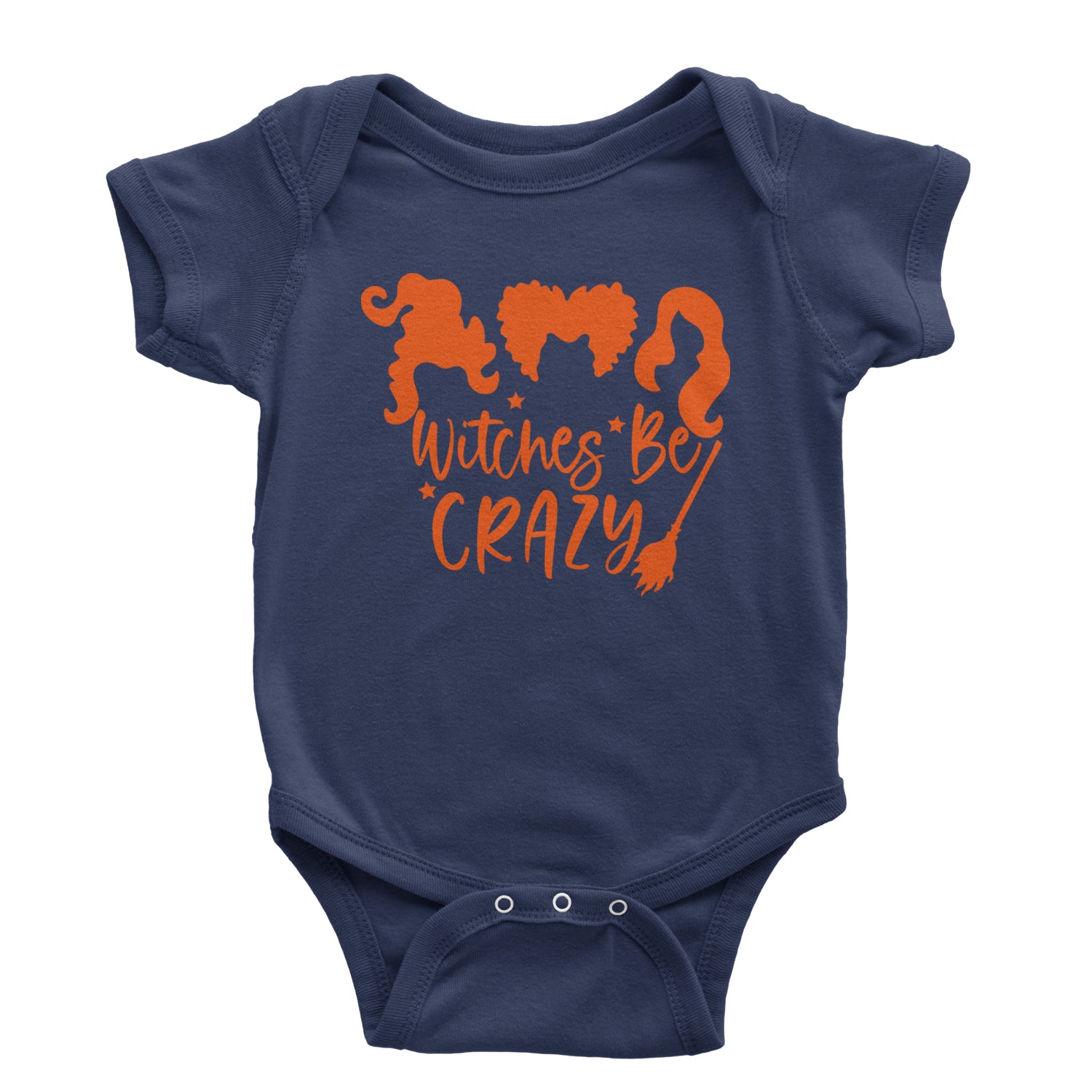 Witches Be Crazy Hocus Pocus Infant One-Piece Romper Bodysuit and Toddler T-shirt Navy Blue