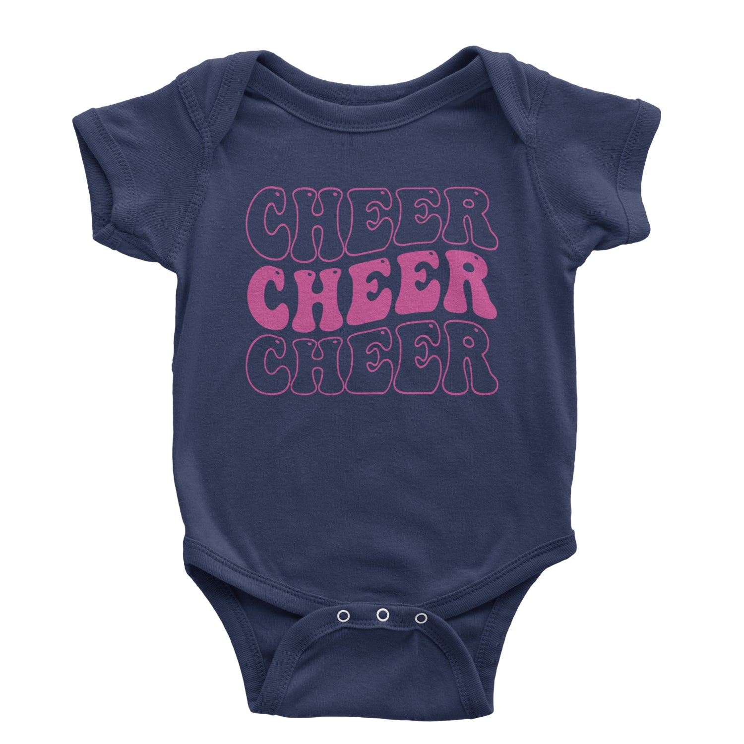 Cheer Cheer Cheer Infant One-Piece Romper Bodysuit and Toddler T-shirt Navy Blue