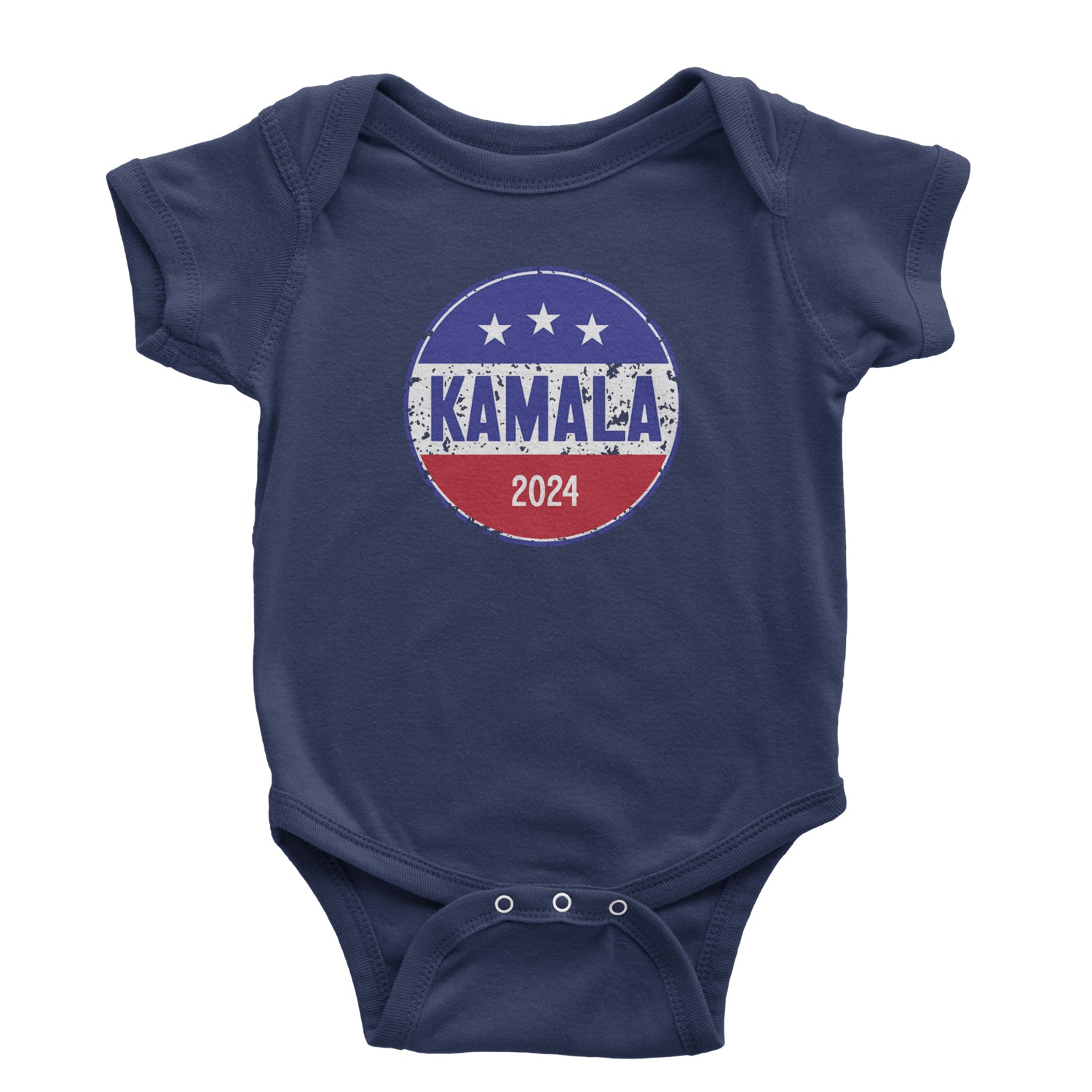 Kamala Badge 2024 - Kamala Harris For President 2024 Infant One-Piece Romper Bodysuit and Toddler T-shirt Navy Blue