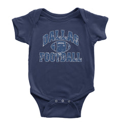 Dallas Distressed Football Infant One-Piece Romper Bodysuit and Toddler T-shirt Navy Blue