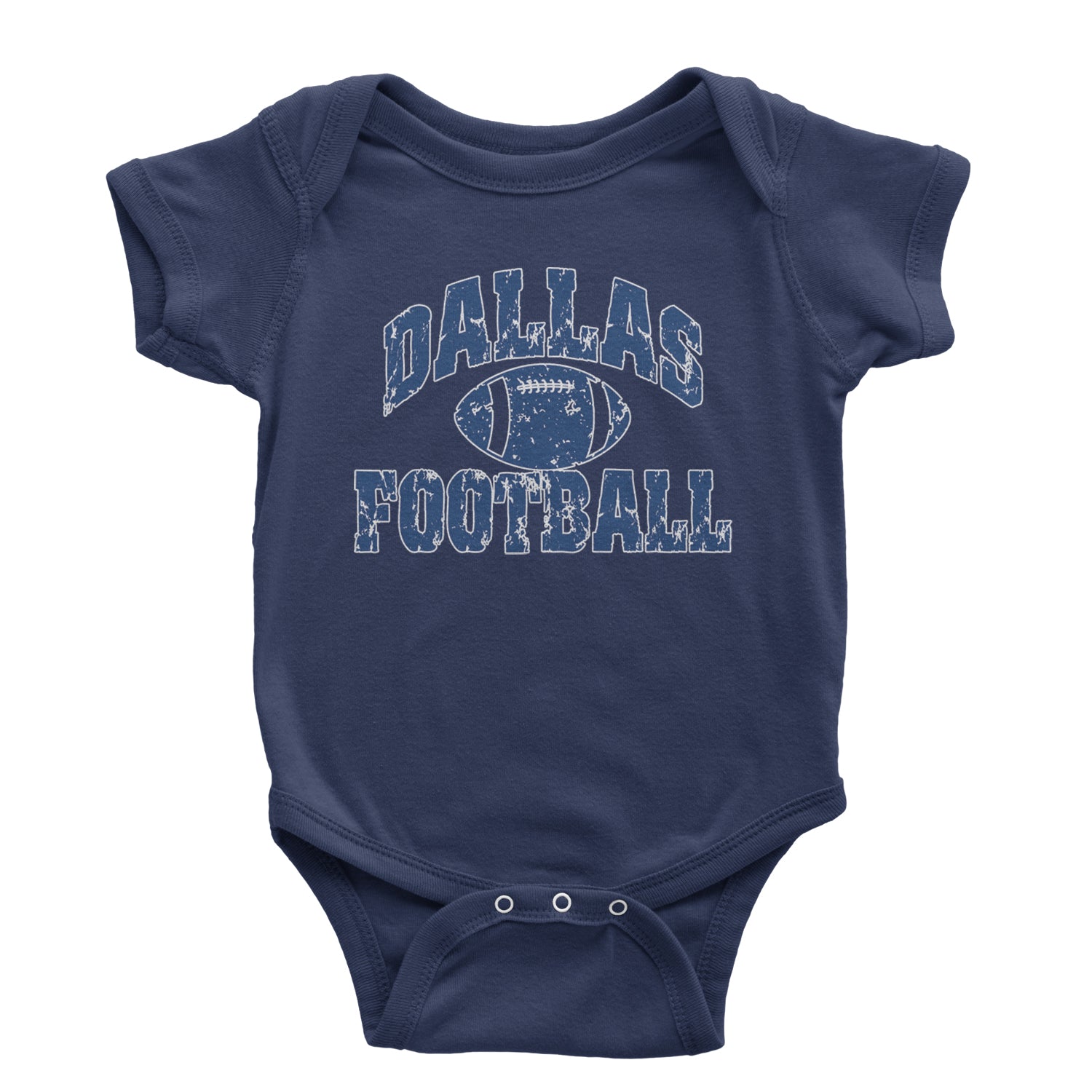 Dallas Distressed Football Infant One-Piece Romper Bodysuit and Toddler T-shirt Navy Blue