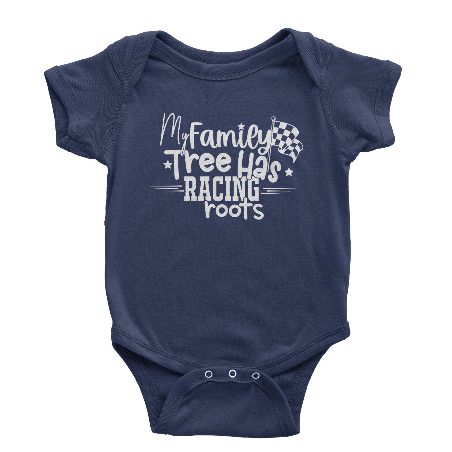 My Family Tree Has Racing Roots Infant One-Piece Romper Bodysuit and Toddler T-shirt Navy Blue