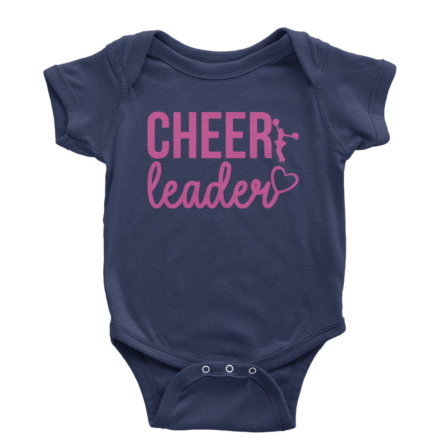 Cheerleader Heart Love Infant One-Piece Romper Bodysuit and Toddler T-shirt Navy Blue