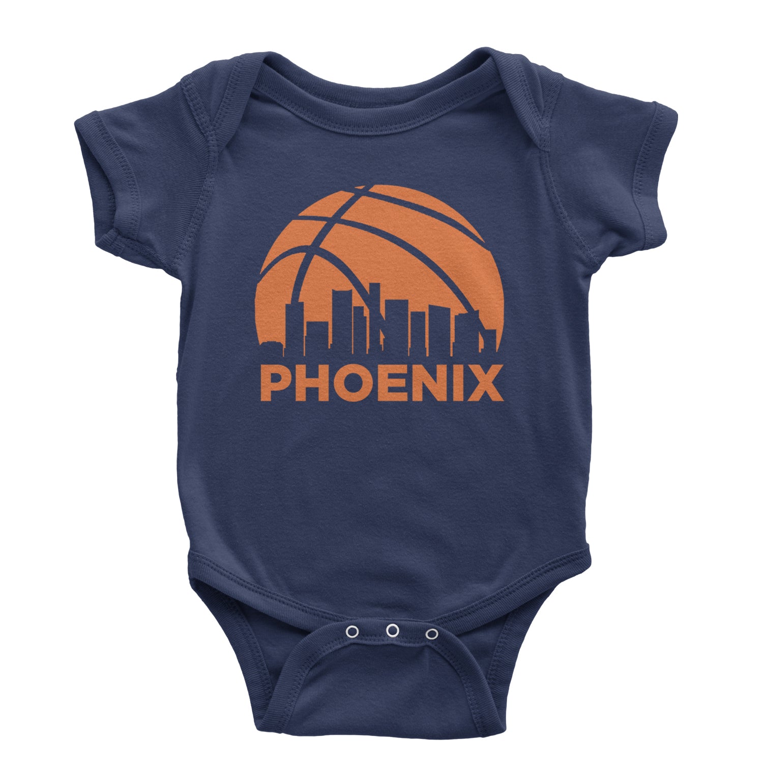 Phoenix Basketball Sunset City Skyline Infant One-Piece Romper Bodysuit and Toddler T-shirt Navy Blue